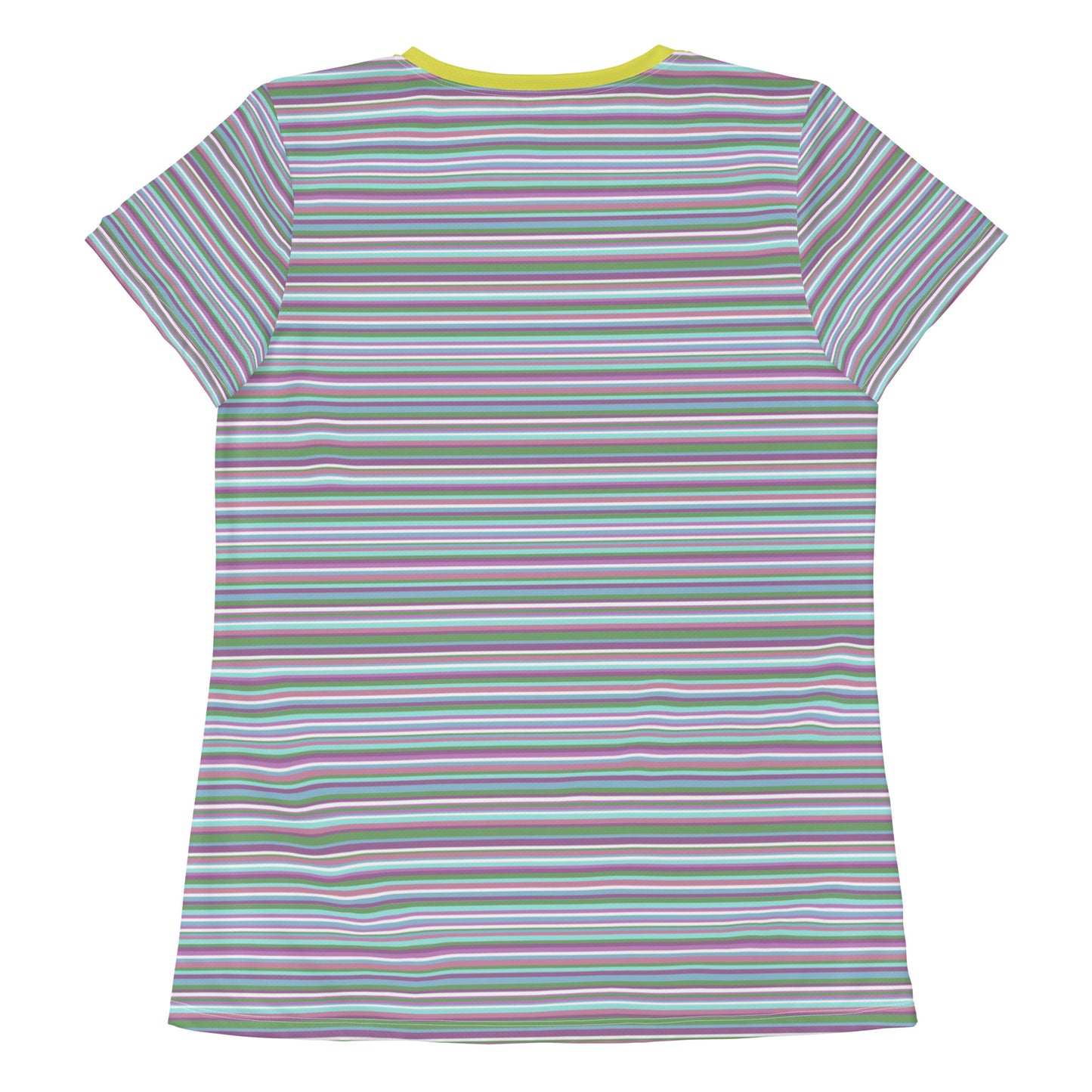 Women's athletic T-shirt/random border/pale color system