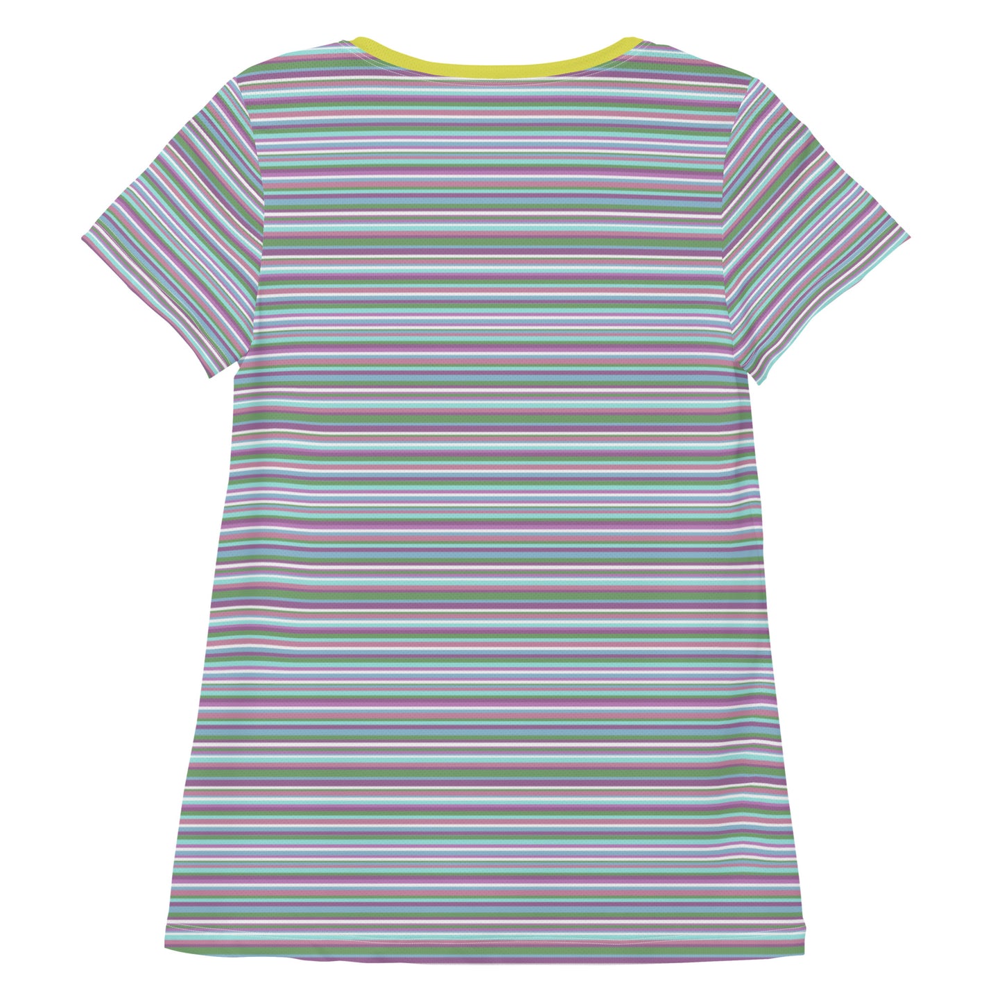 Women's athletic T-shirt/random border/pale color system