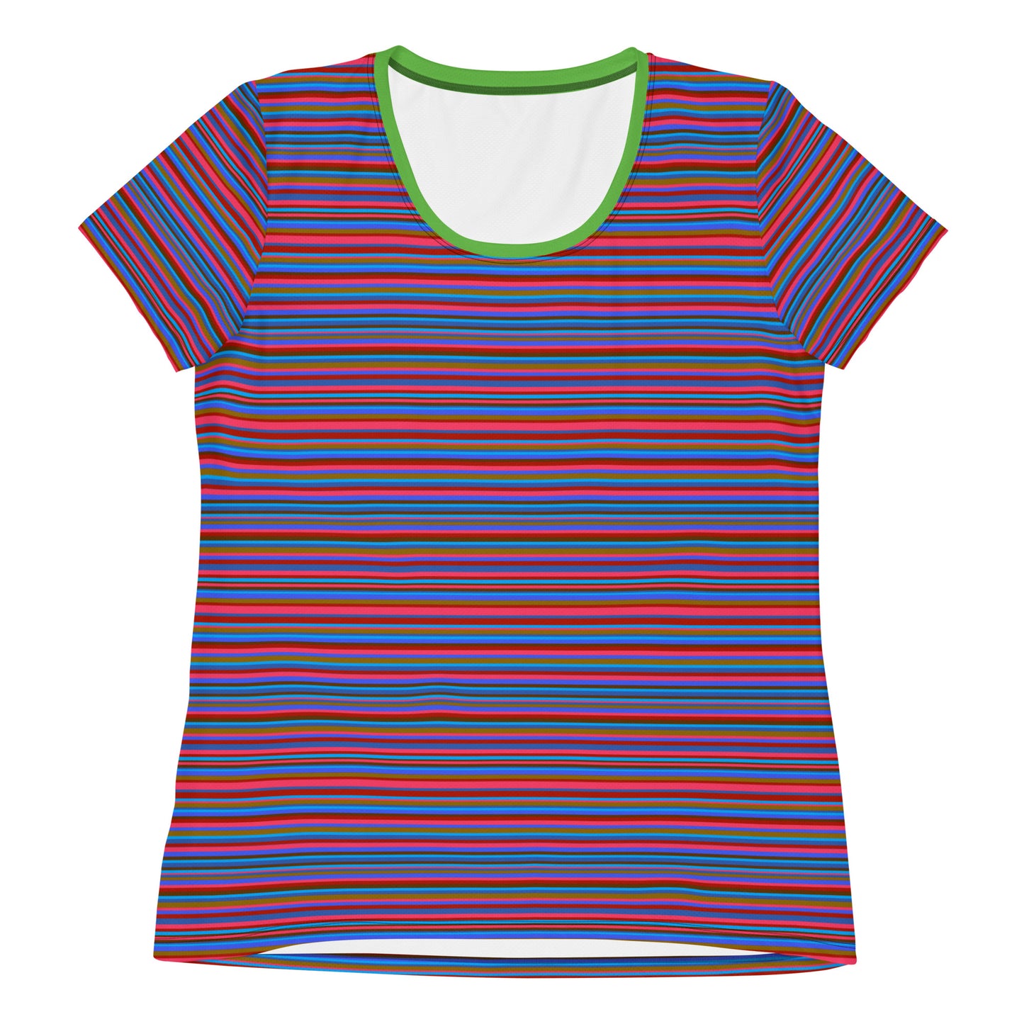 Women's athletic T-shirt/random border/blue or purple