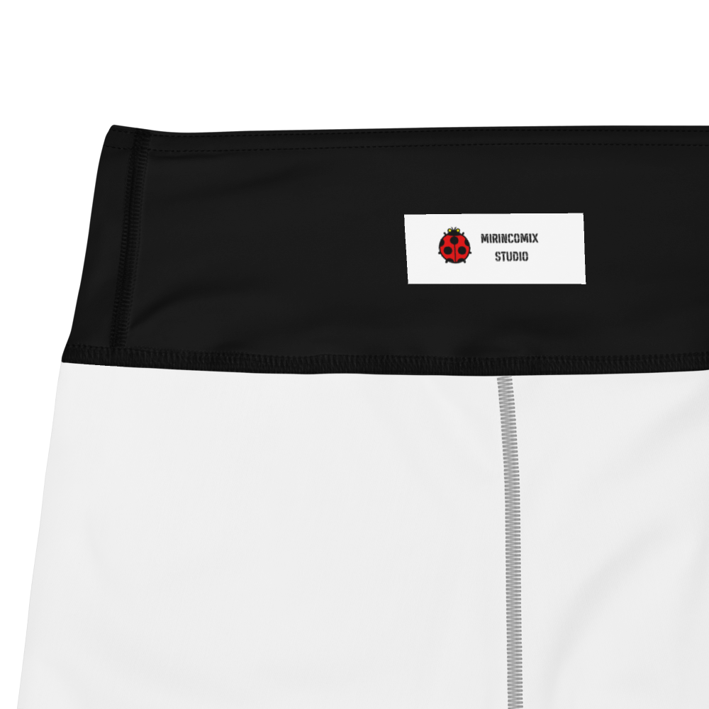 Yoga shorts/colorful circles on white background/black