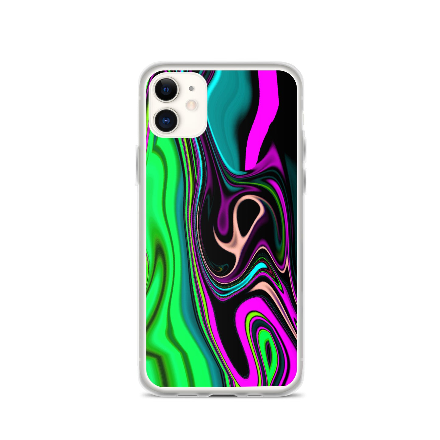 iPhone case/neon colored green and pink marble pattern