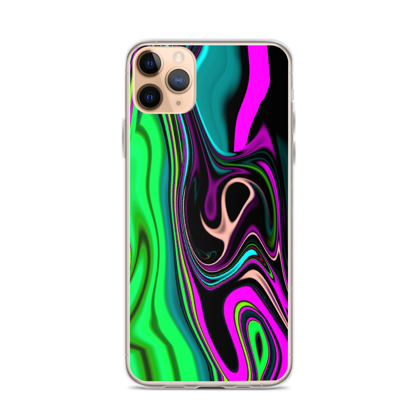 iPhone case/neon colored green and pink marble pattern