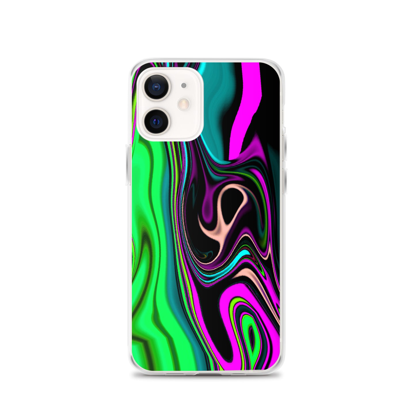 iPhone case/neon colored green and pink marble pattern