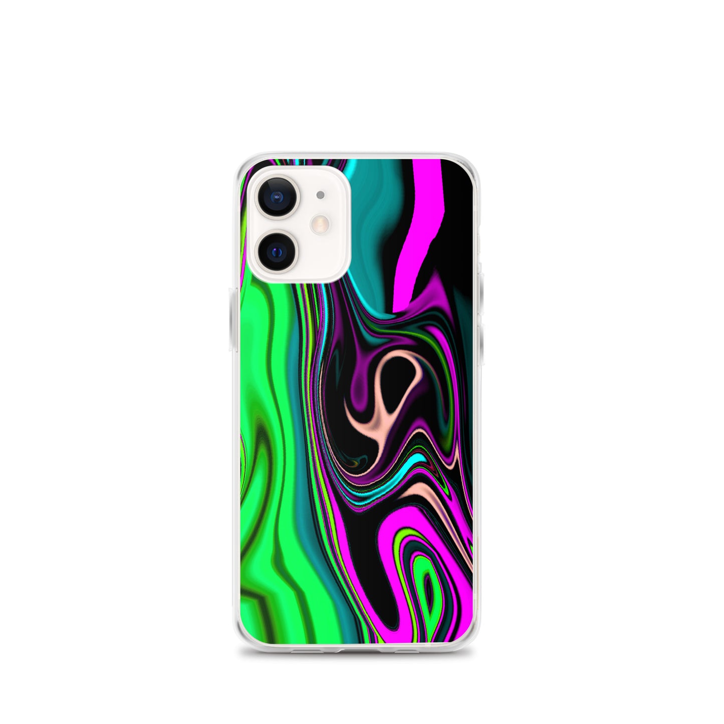 iPhone case/neon colored green and pink marble pattern