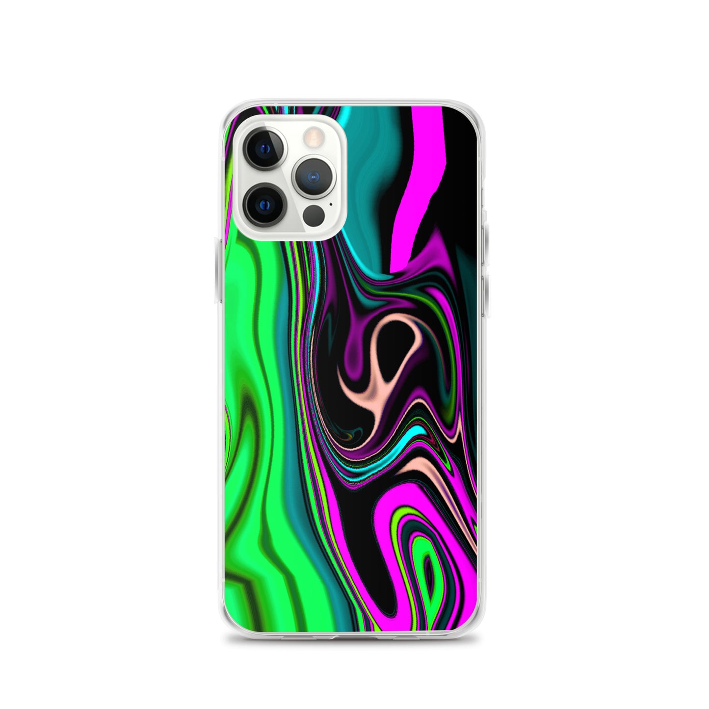 iPhone case/neon colored green and pink marble pattern