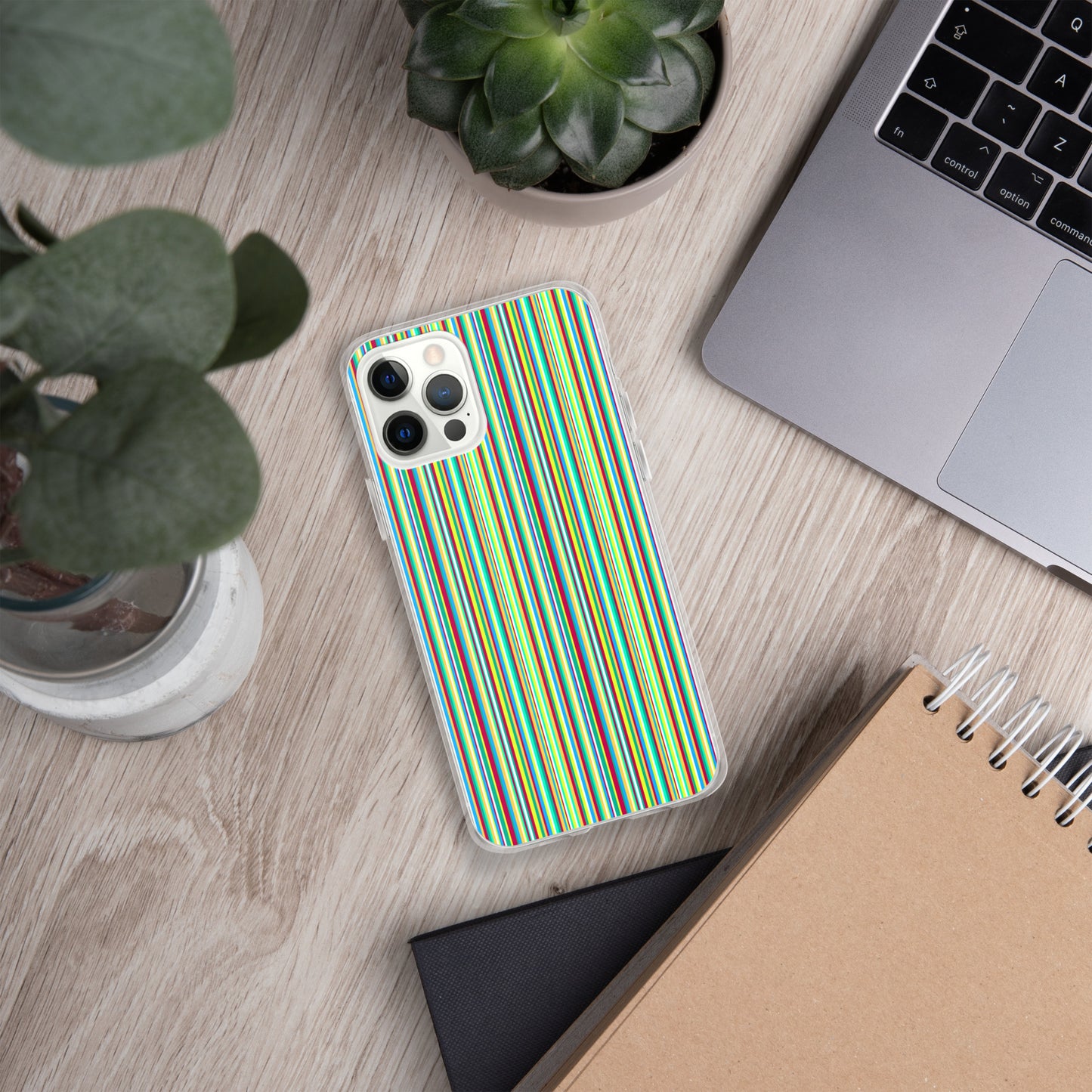 iPhone case/stripe/green