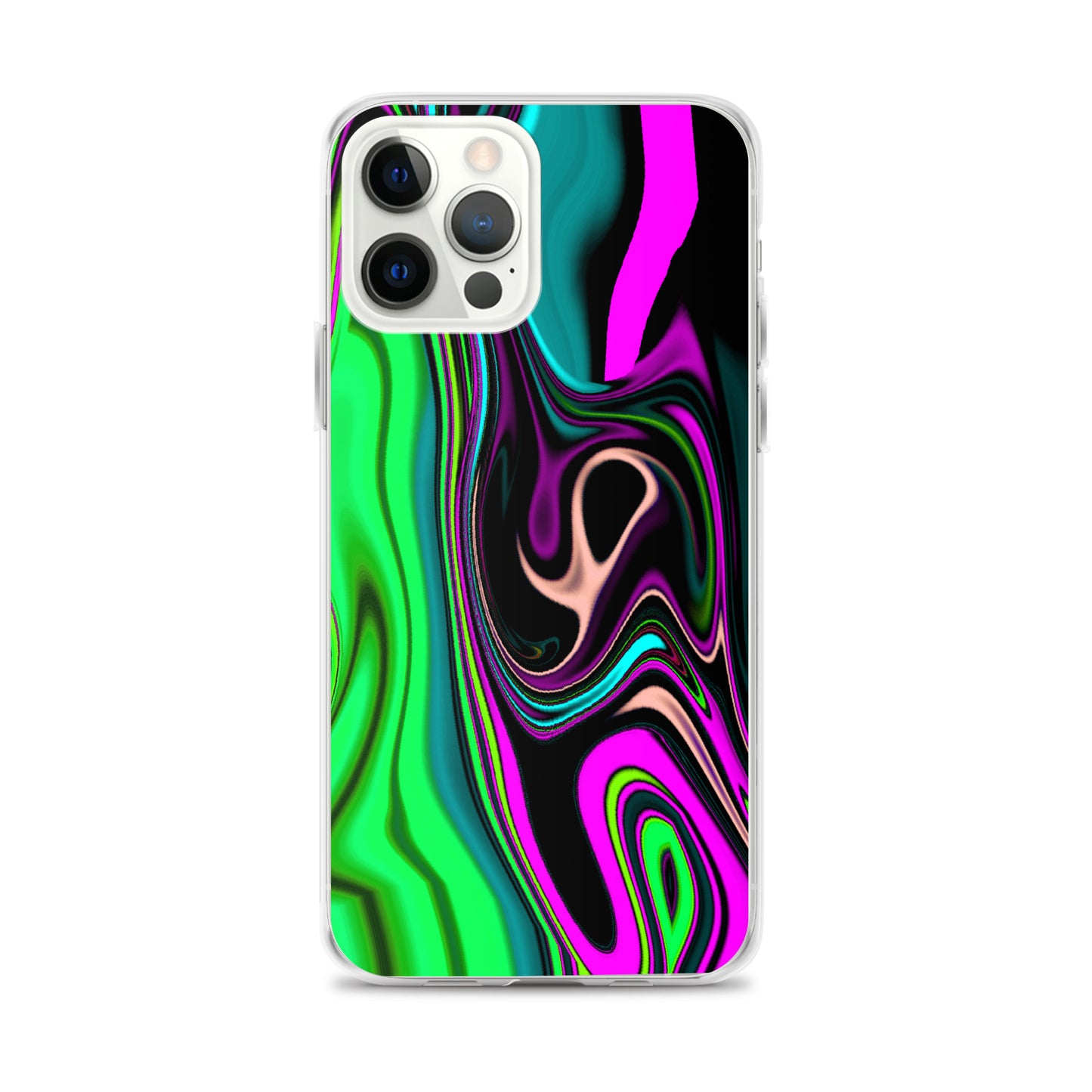 iPhone case/neon colored green and pink marble pattern