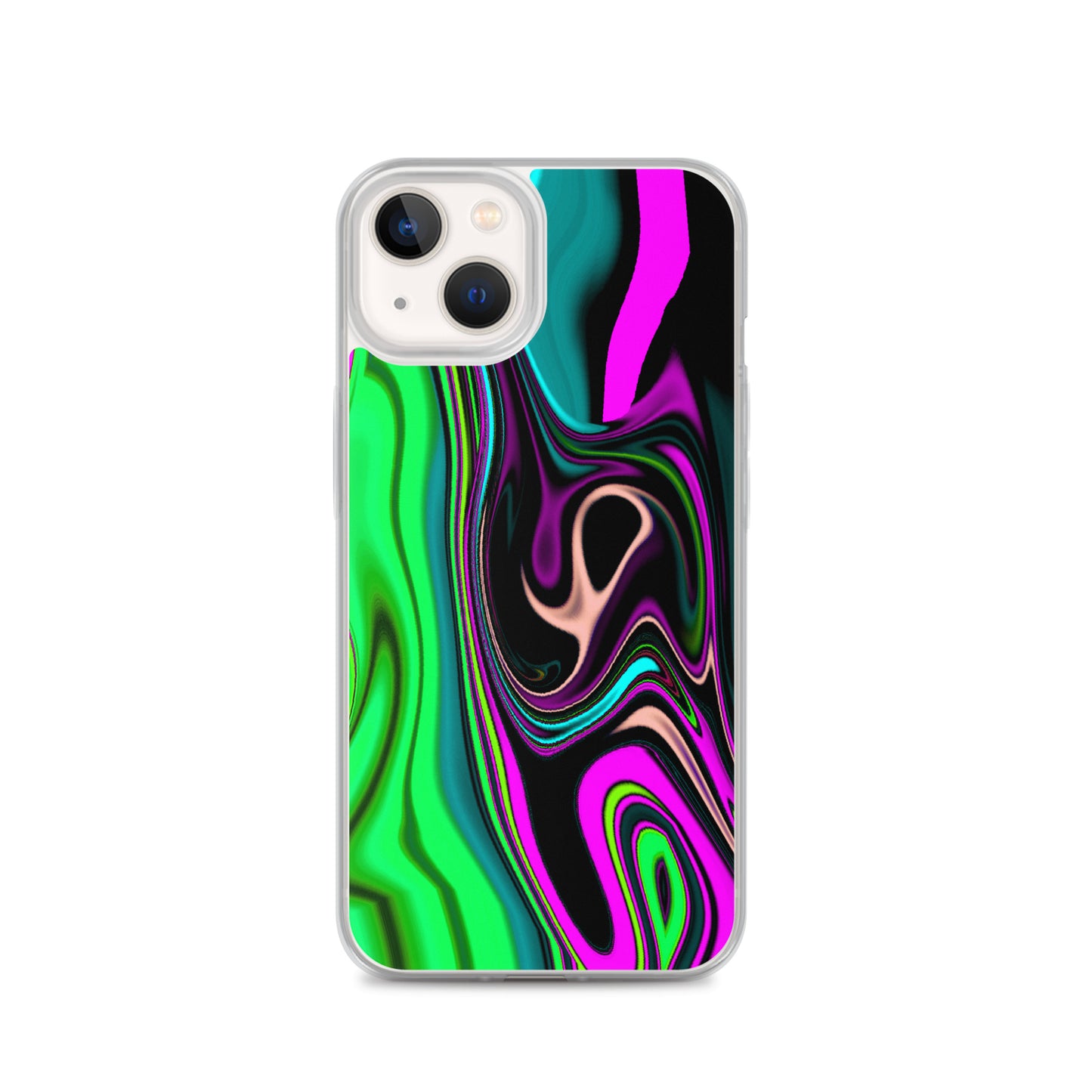 iPhone case/neon colored green and pink marble pattern