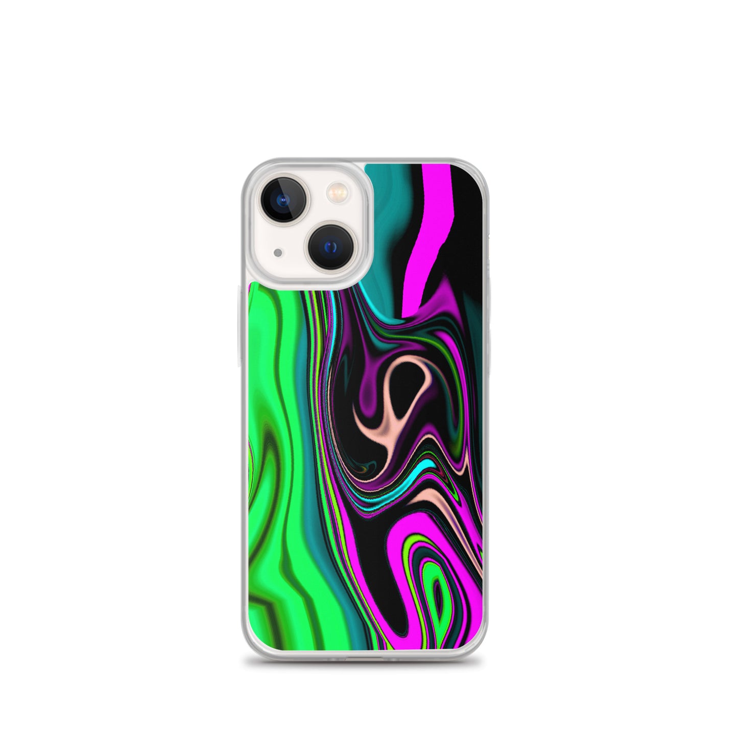 iPhone case/neon colored green and pink marble pattern