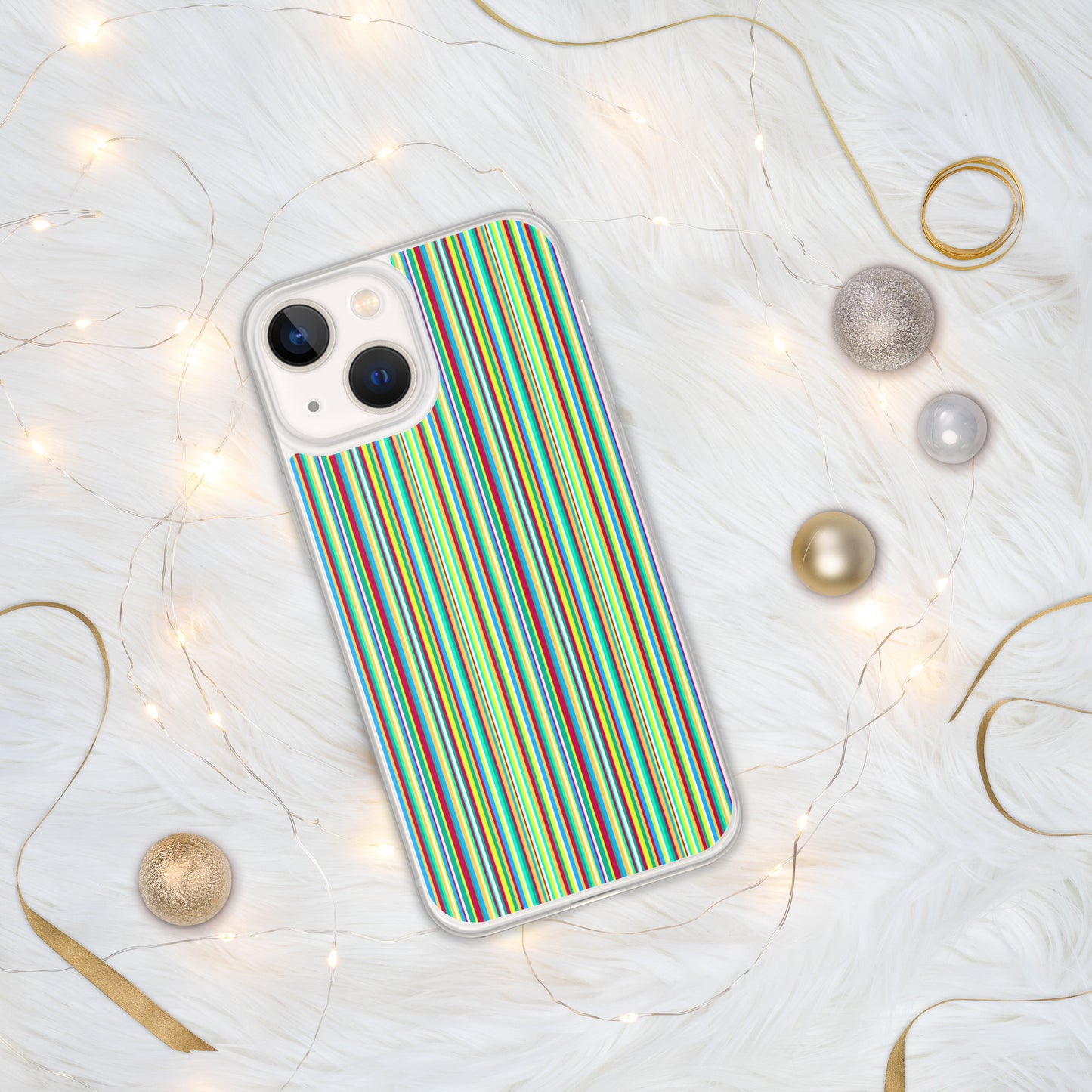 iPhone case/stripe/green