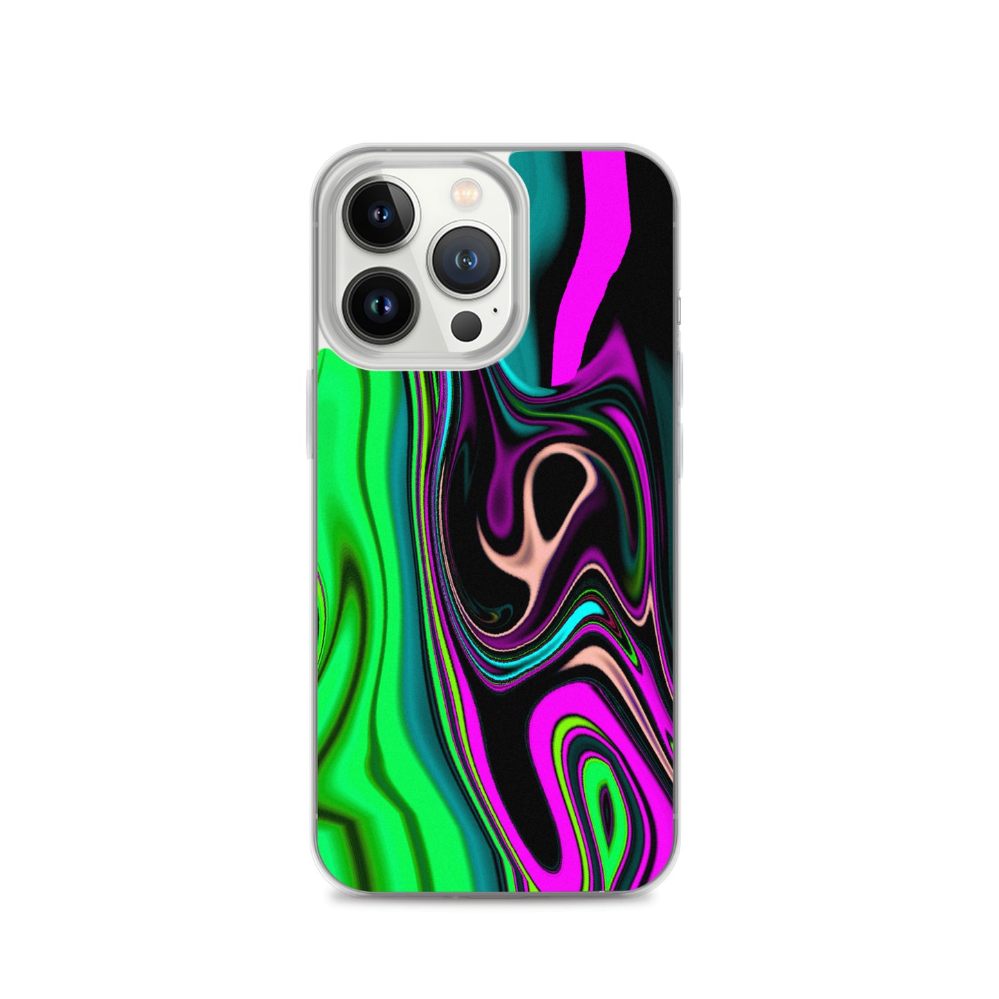 iPhone case/neon colored green and pink marble pattern