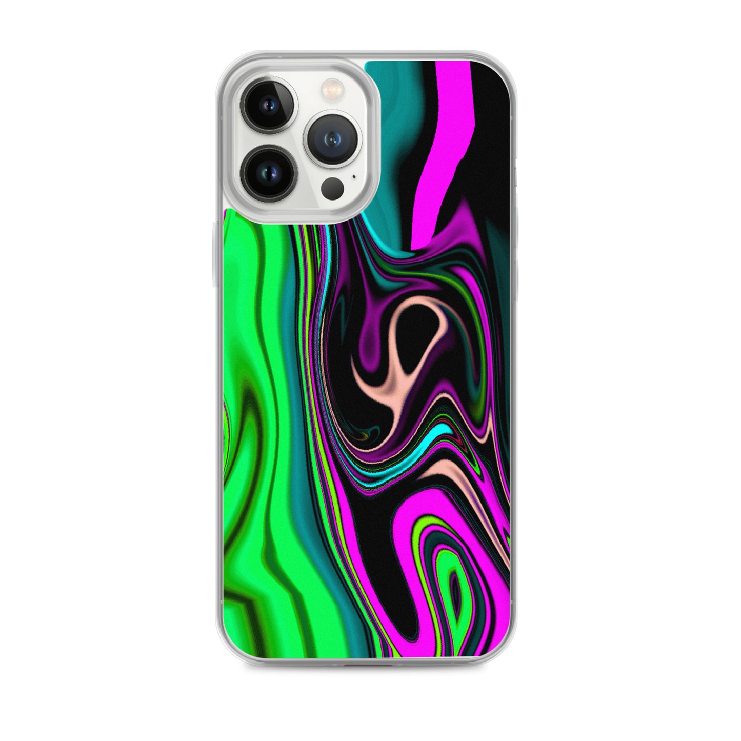 iPhone case/neon colored green and pink marble pattern