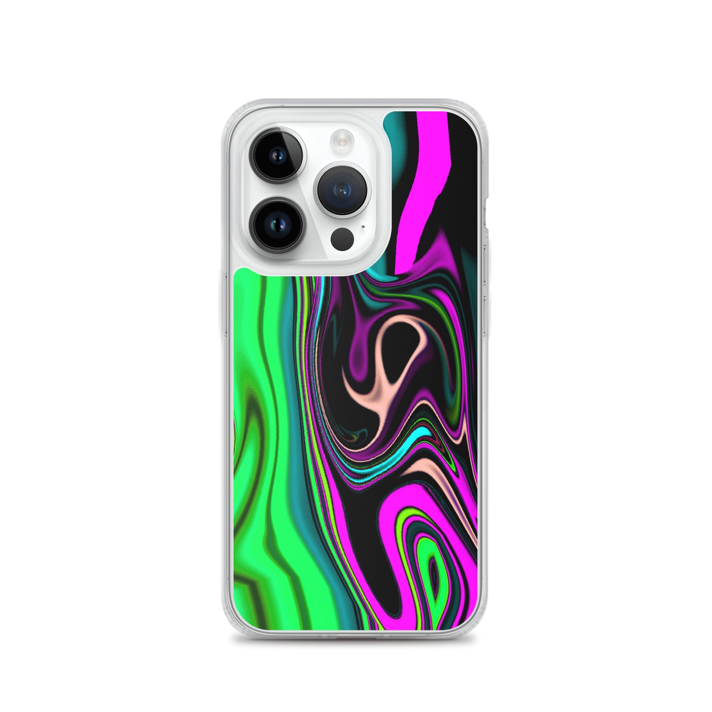 iPhone case/neon colored green and pink marble pattern