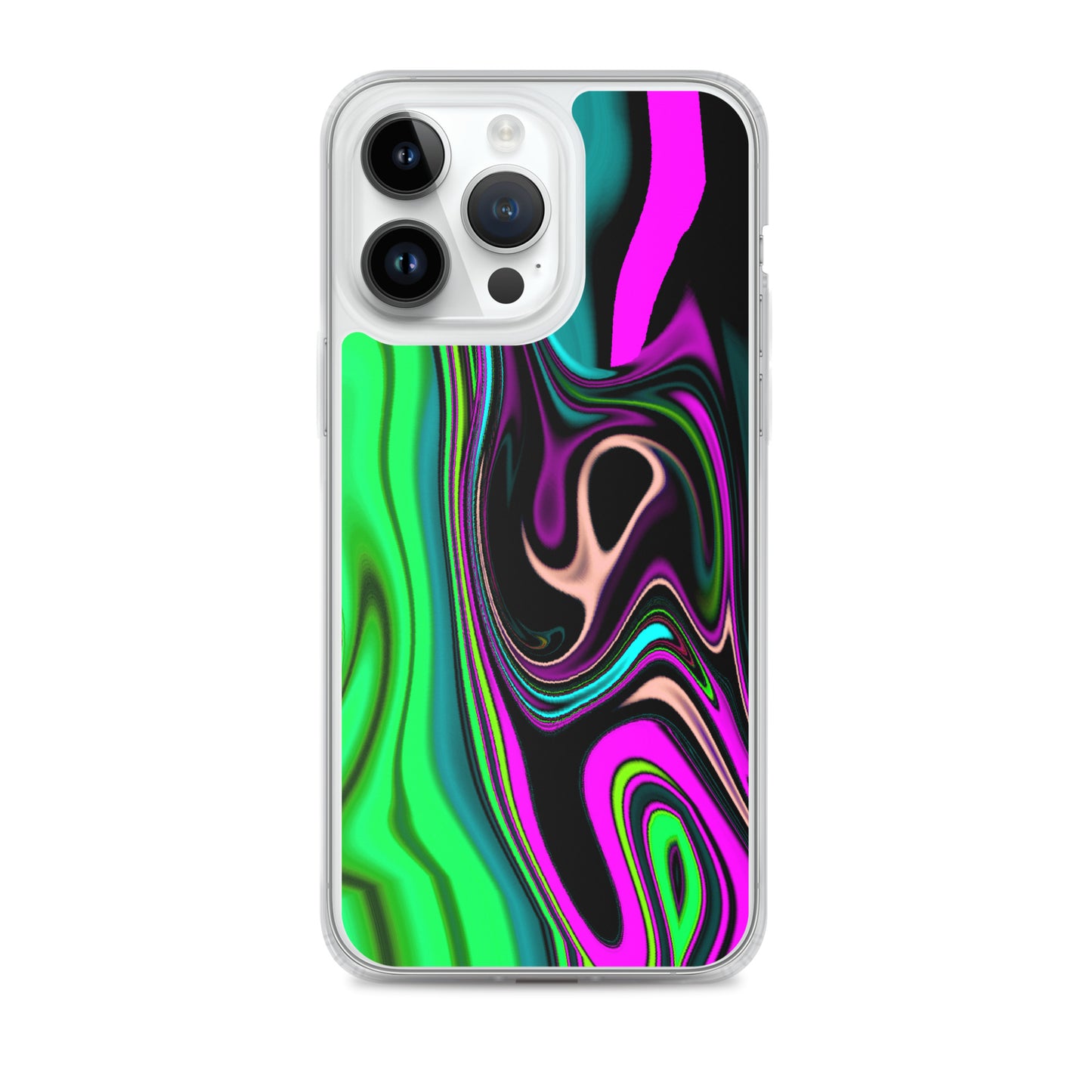 iPhone case/neon colored green and pink marble pattern