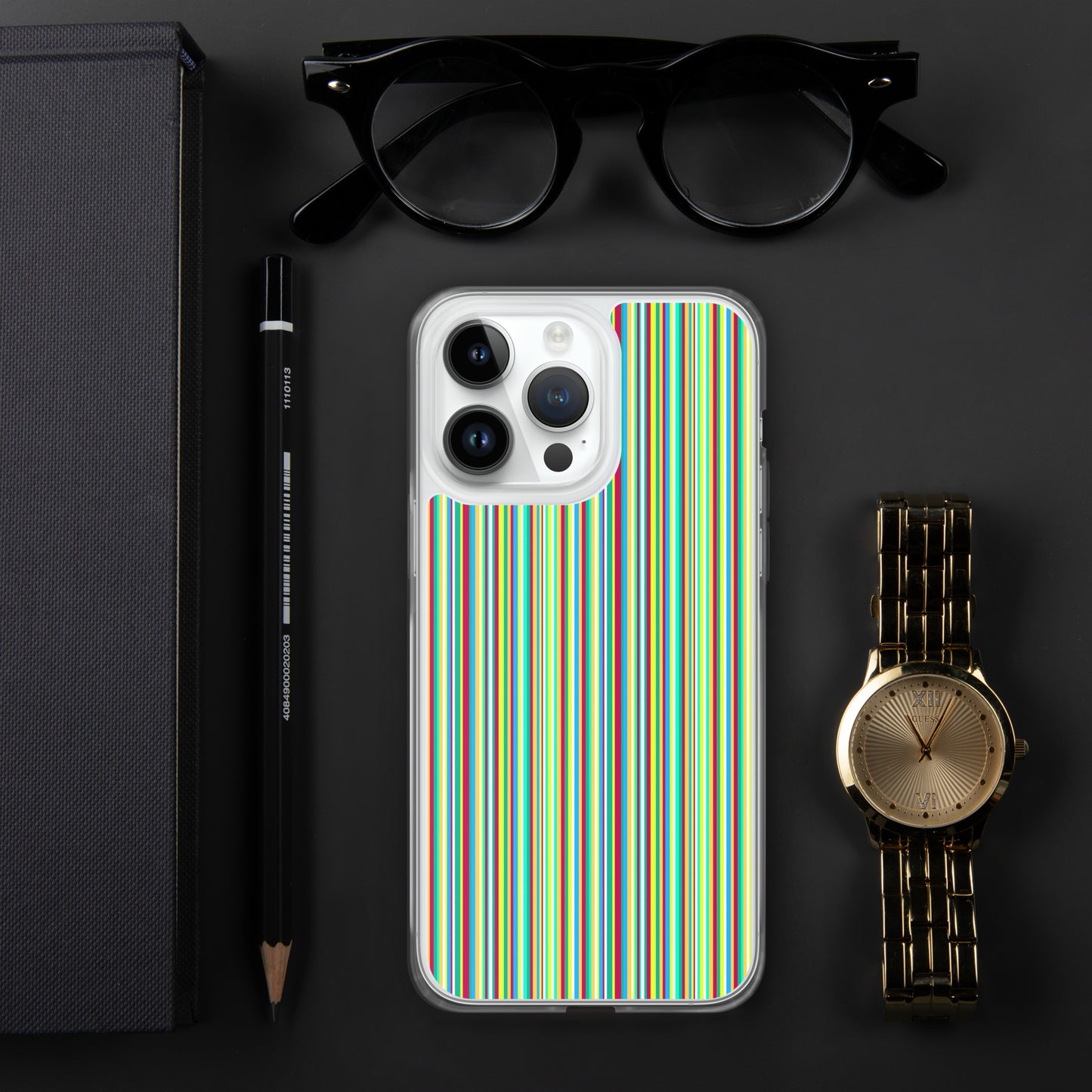 iPhone case/stripe/green