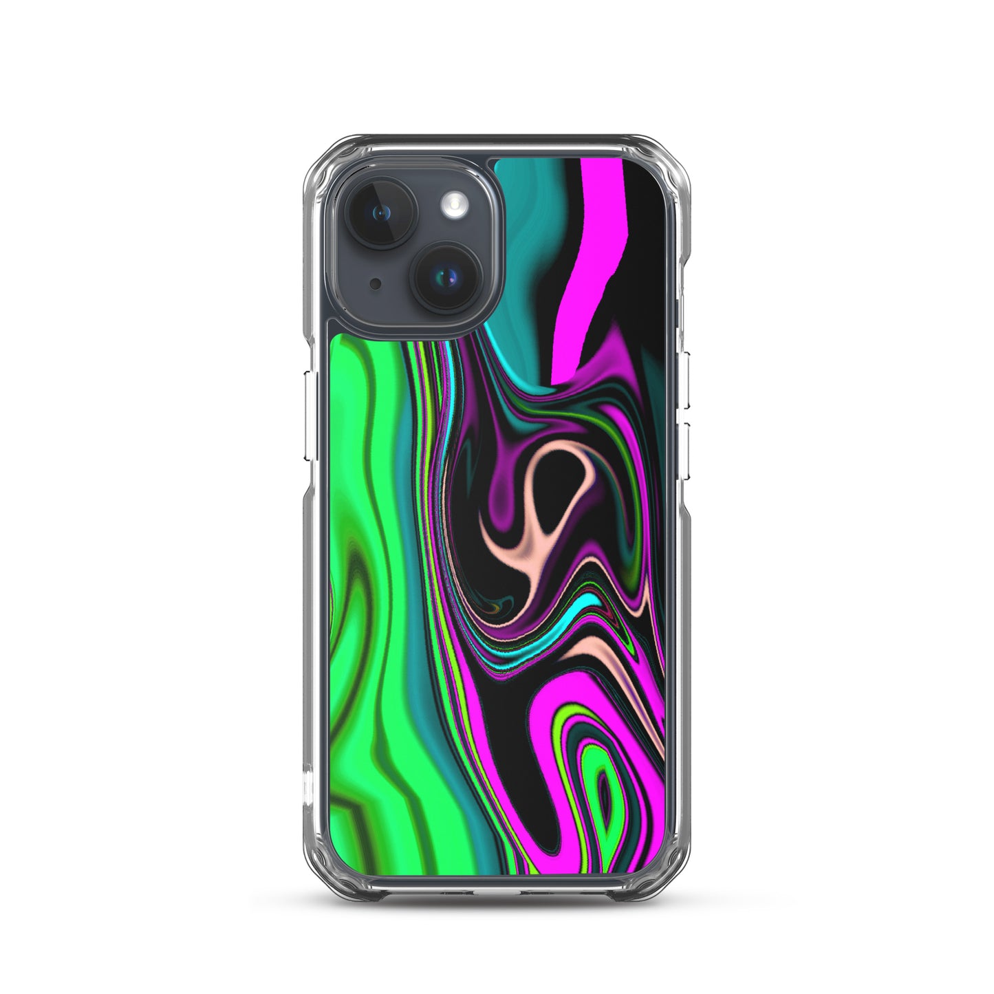 iPhone case/neon colored green and pink marble pattern