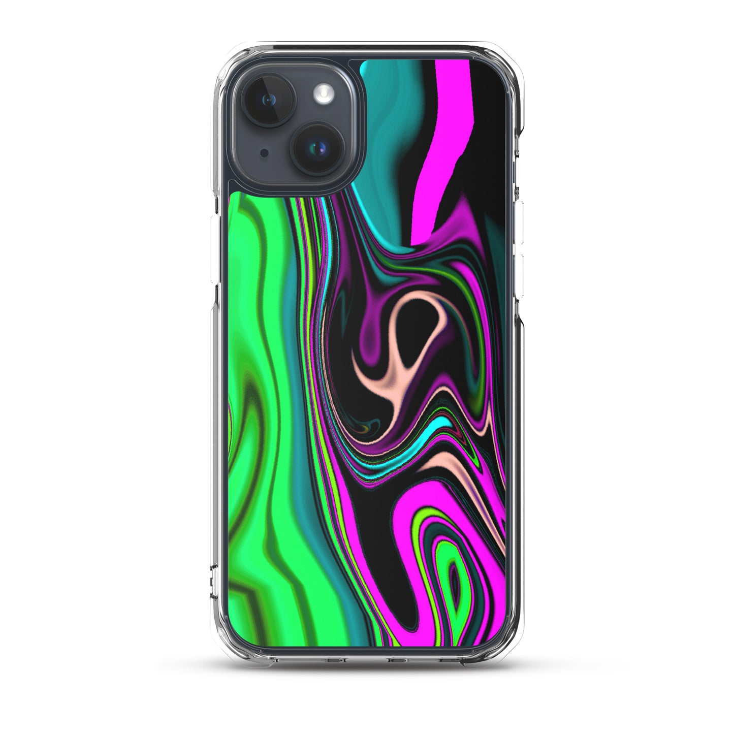 iPhone case/neon colored green and pink marble pattern