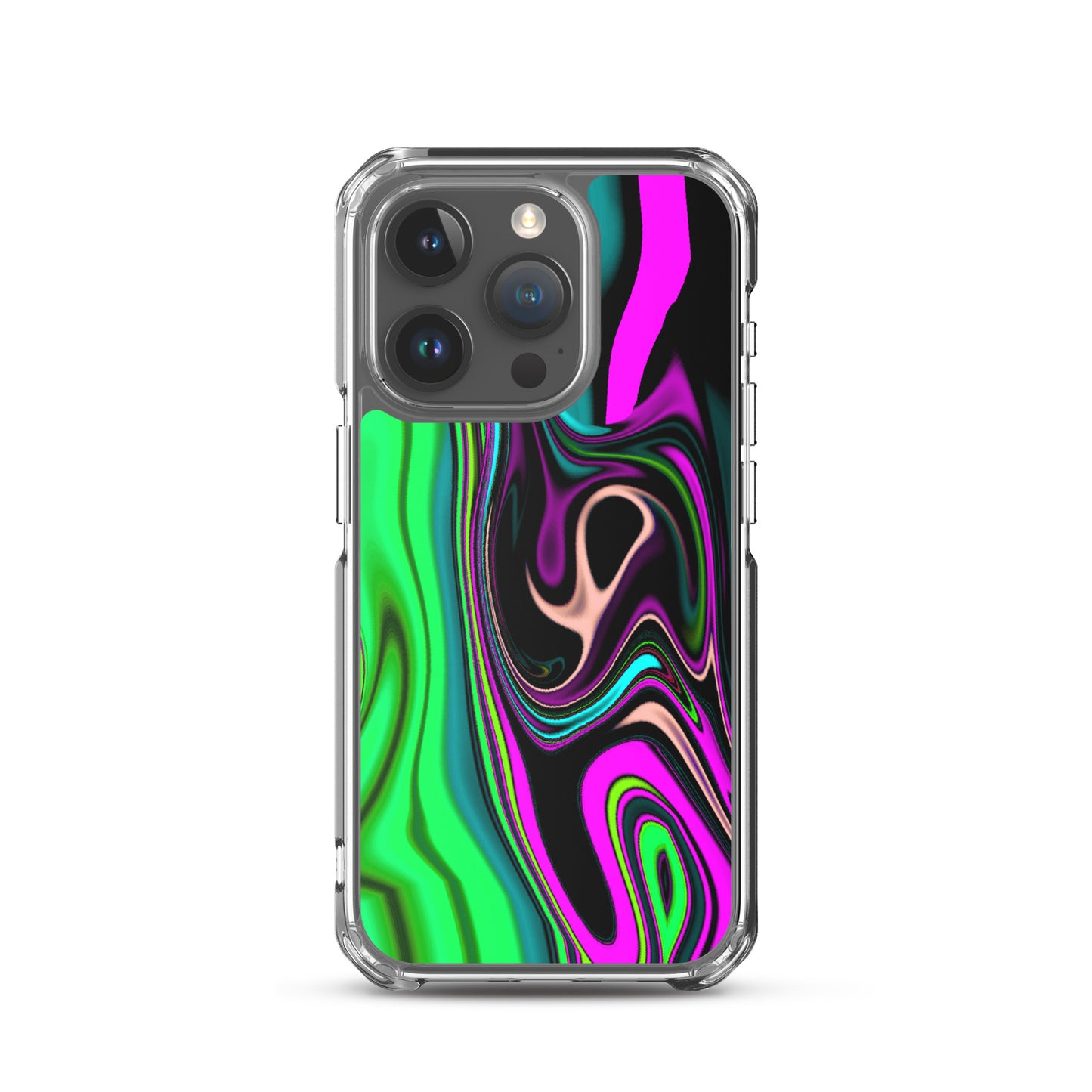 iPhone case/neon colored green and pink marble pattern