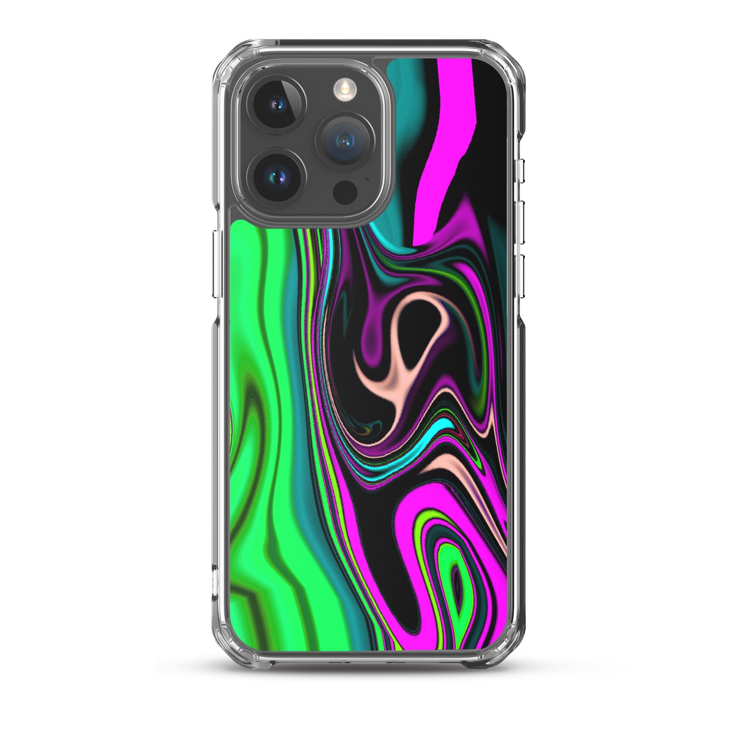 iPhone case/neon colored green and pink marble pattern