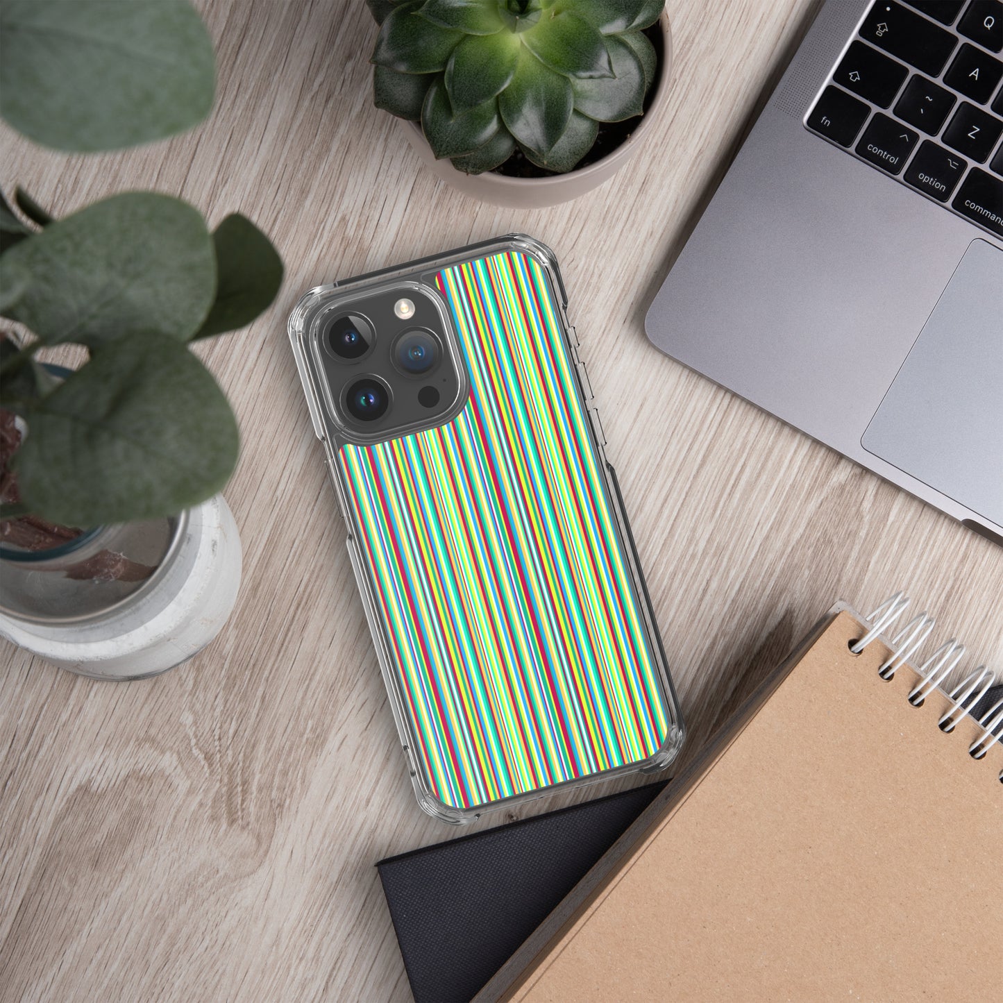 iPhone case/stripe/green