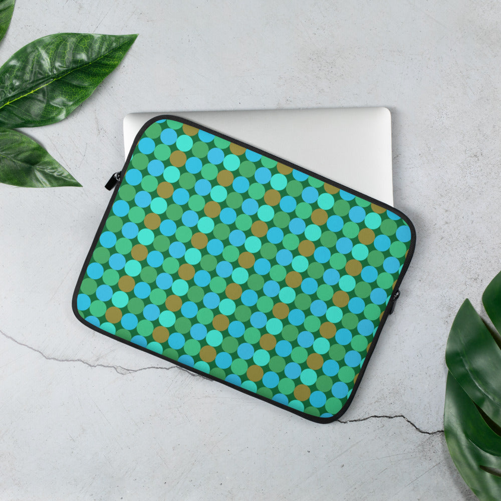 Laptop case/sleeve dot/green