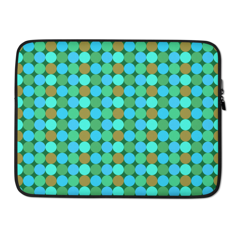 Laptop case/sleeve dot/green