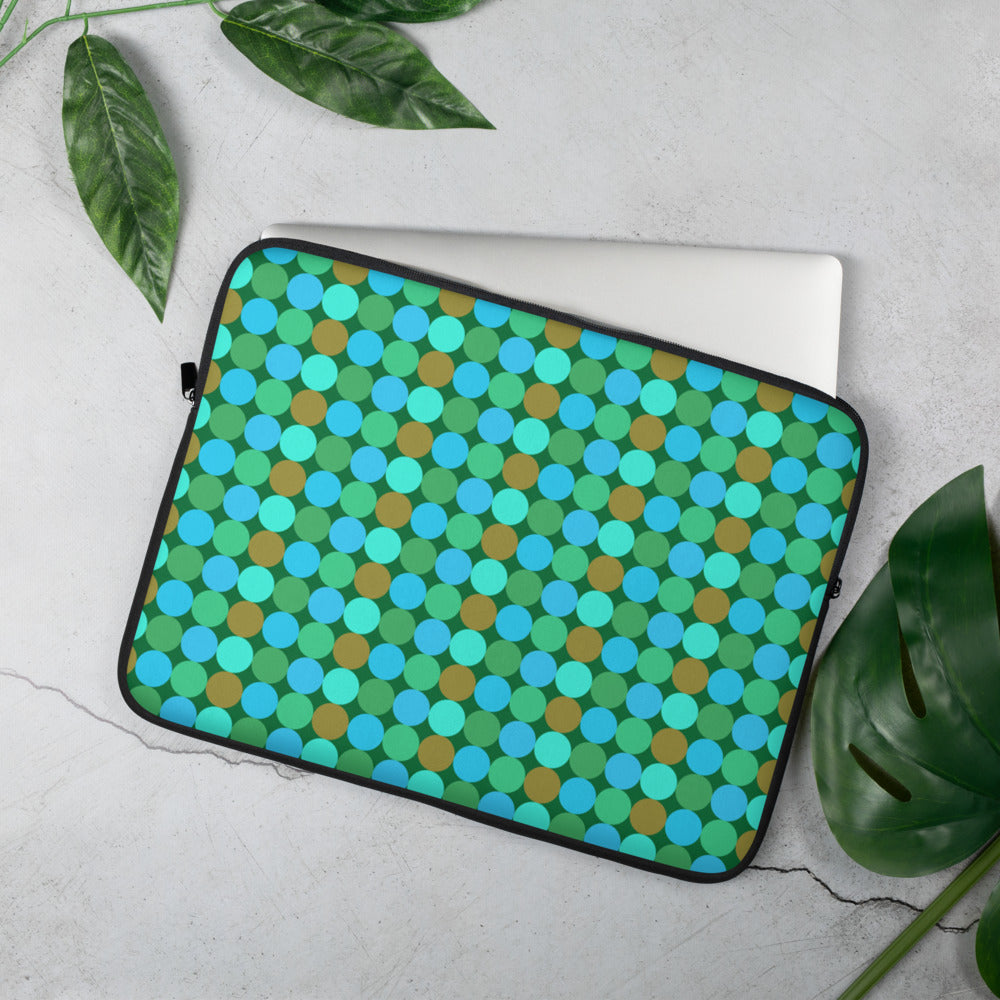 Laptop case/sleeve dot/green