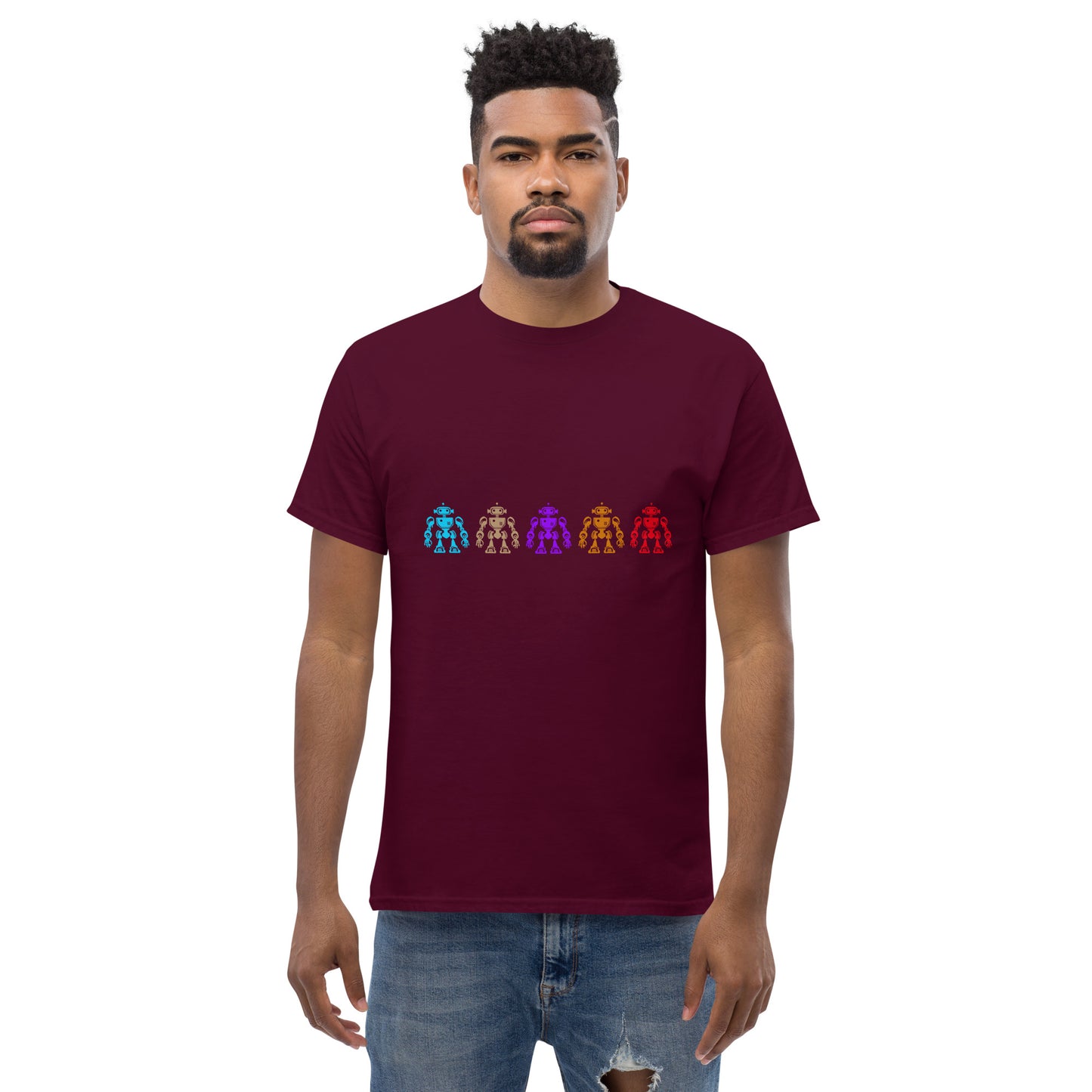 Men's Classic T-Shirt/5 Colorful Robots