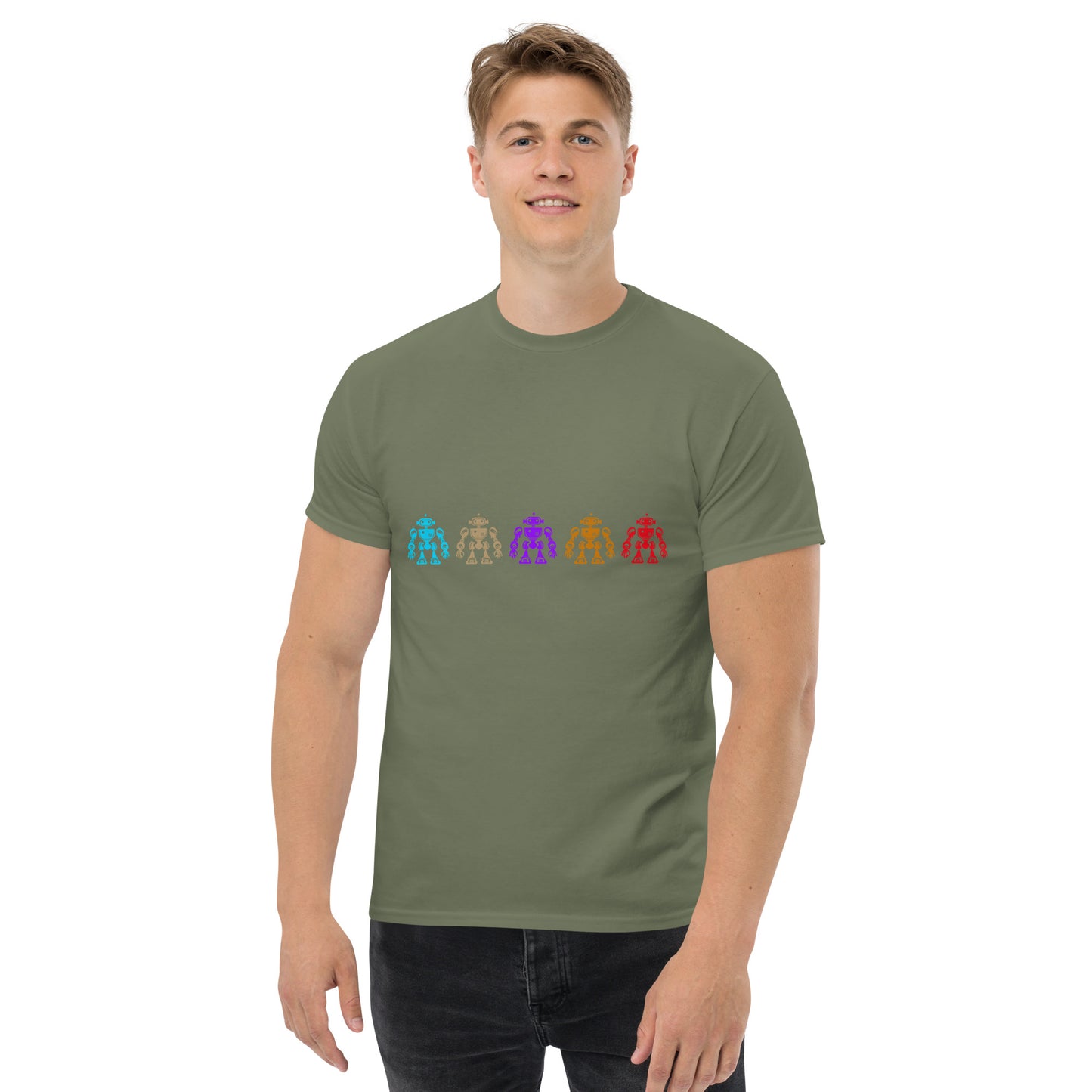 Men's Classic T-Shirt/5 Colorful Robots