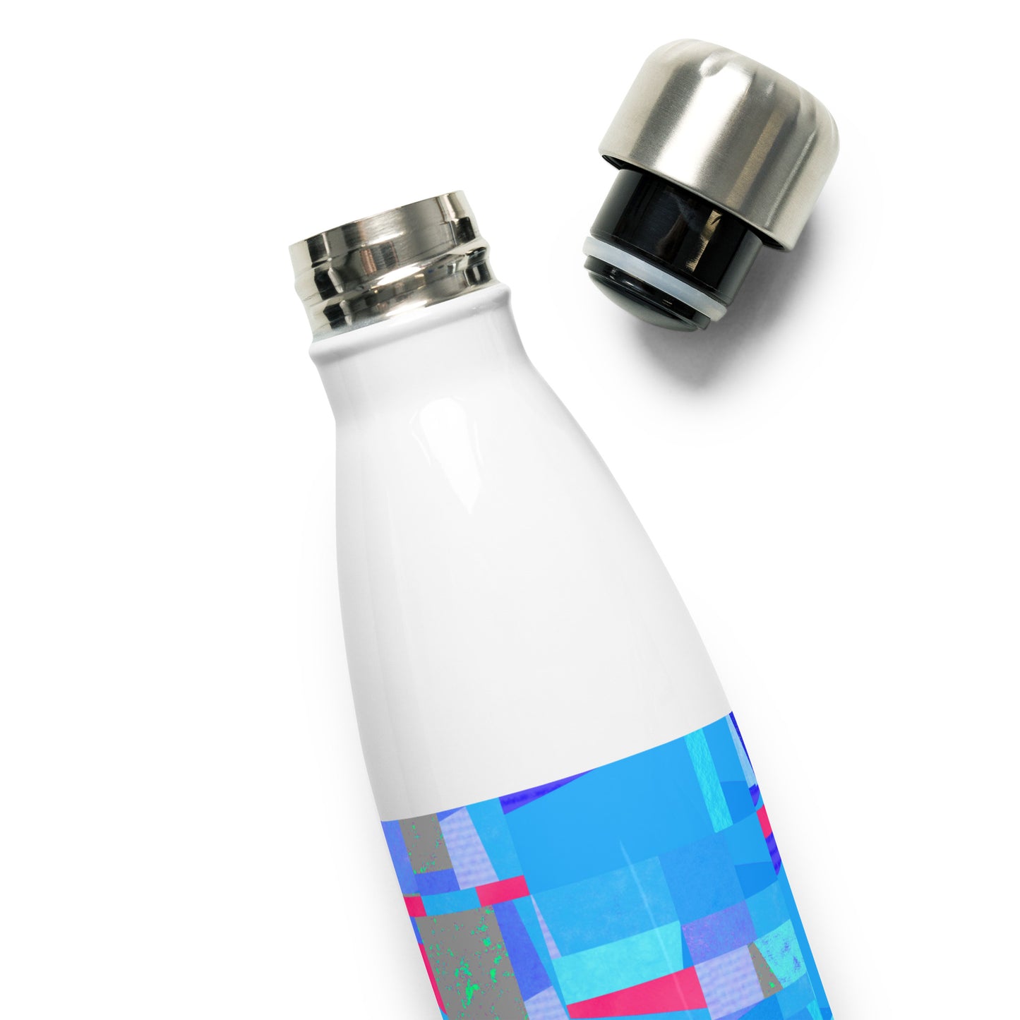 Stainless steel bottle/collage style/blue/pink