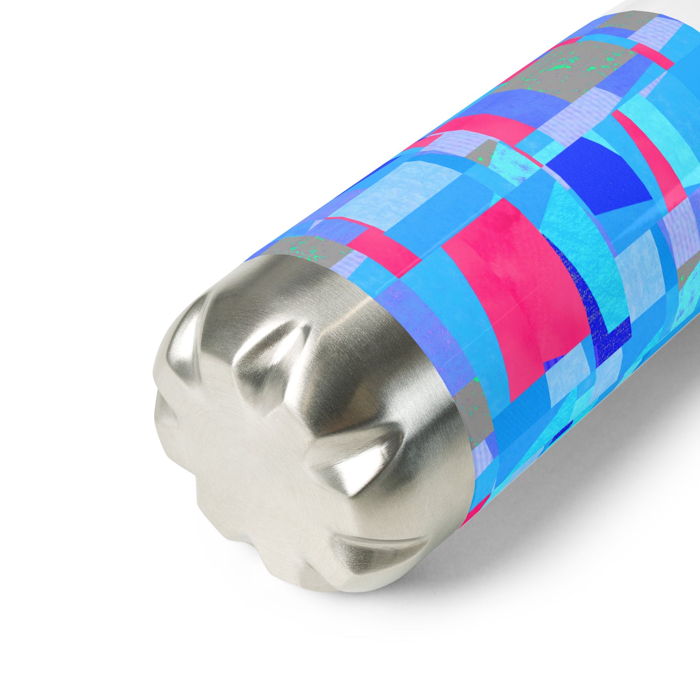 Stainless steel bottle/collage style/blue/pink