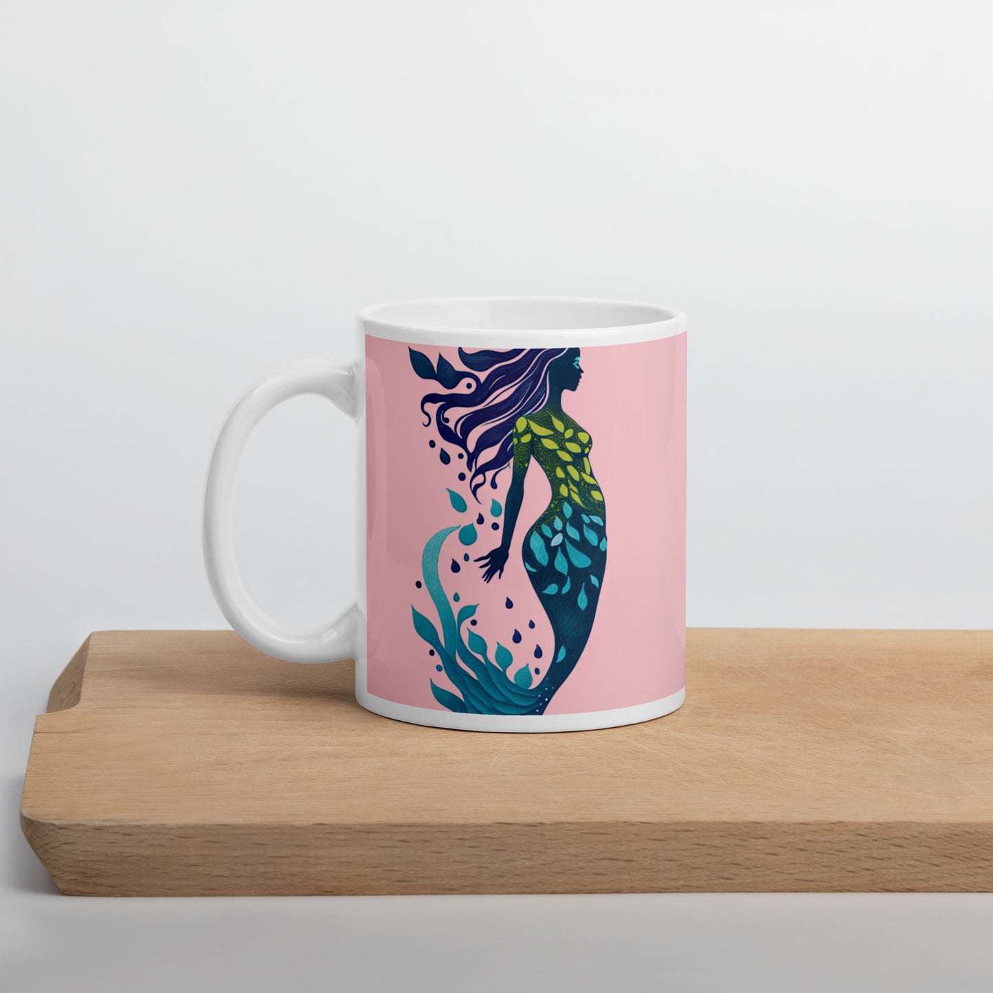 Mug (white)/mermaid/pink