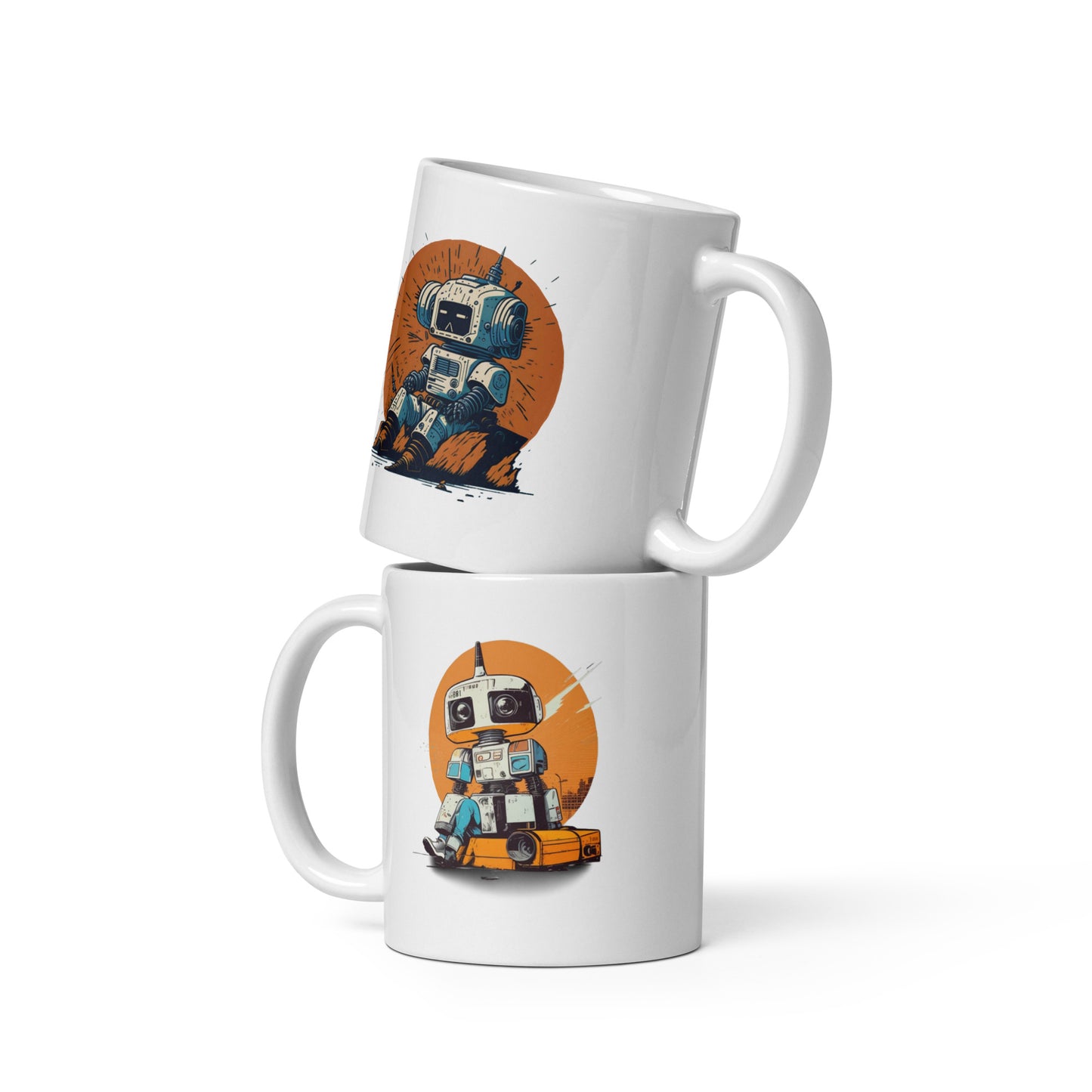 Mug (white)/Retro robot