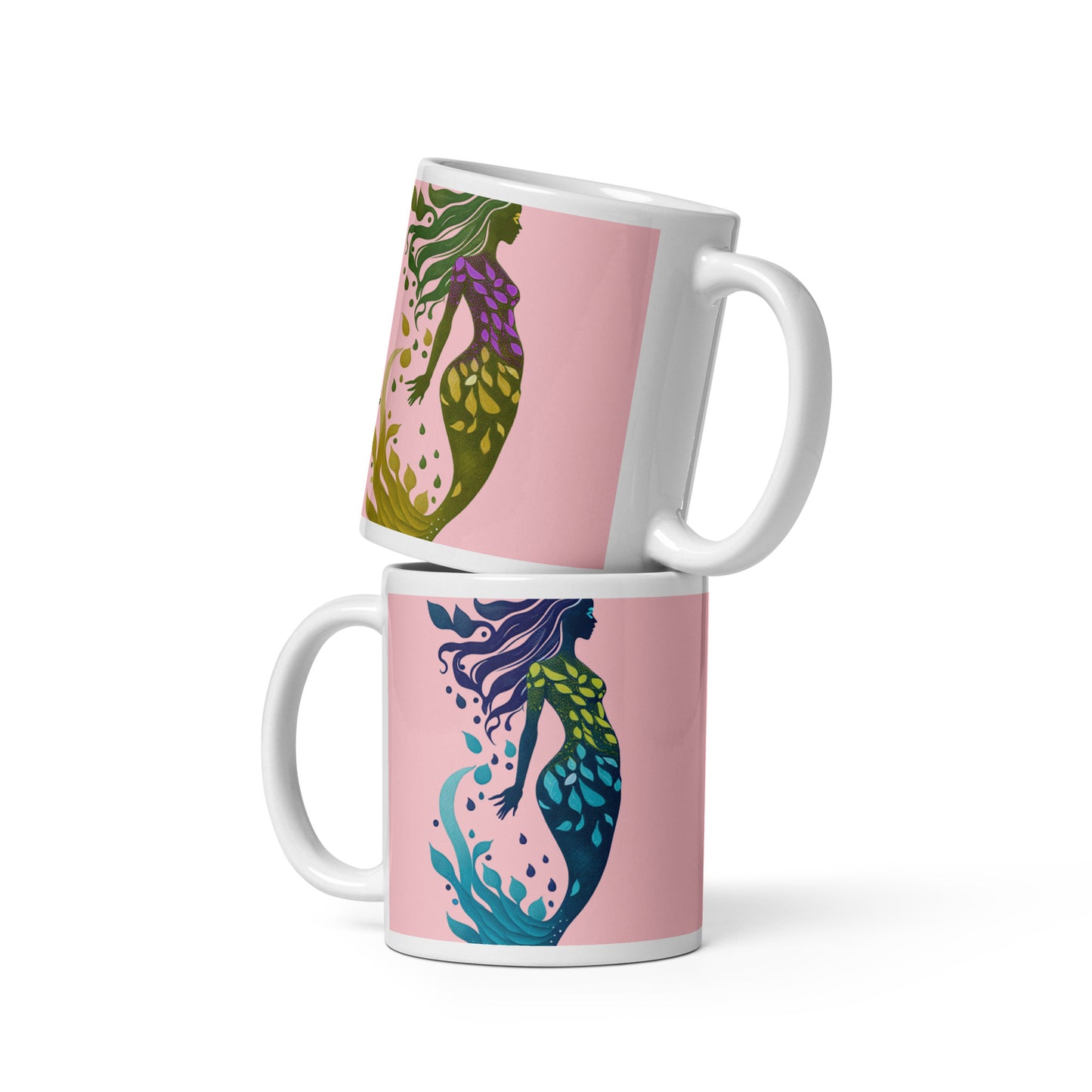 Mug (white)/mermaid/pink