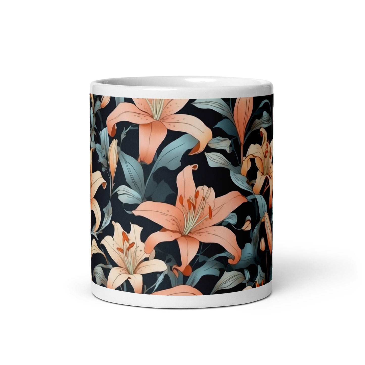 Mug (white)/lily/black