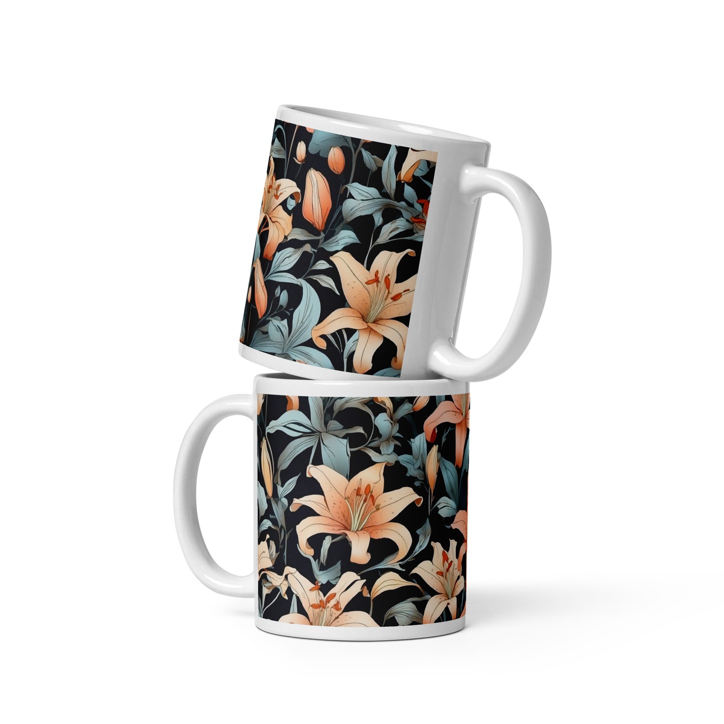 Mug (white)/lily/black