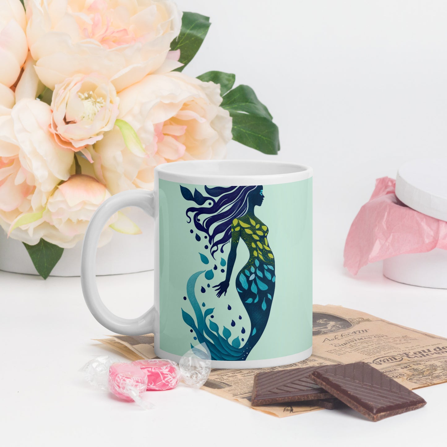 Mug (white) / Mermaid illustration