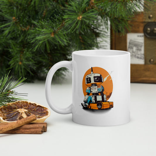 Mug (white)/Retro robot