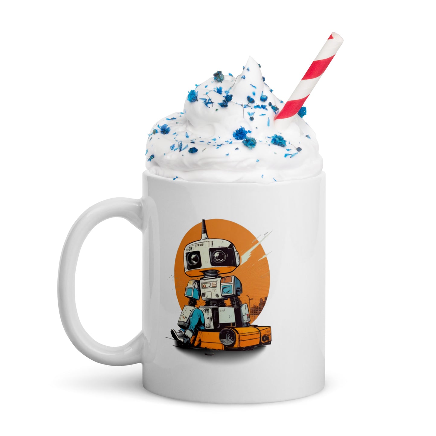 Mug (white)/Retro robot