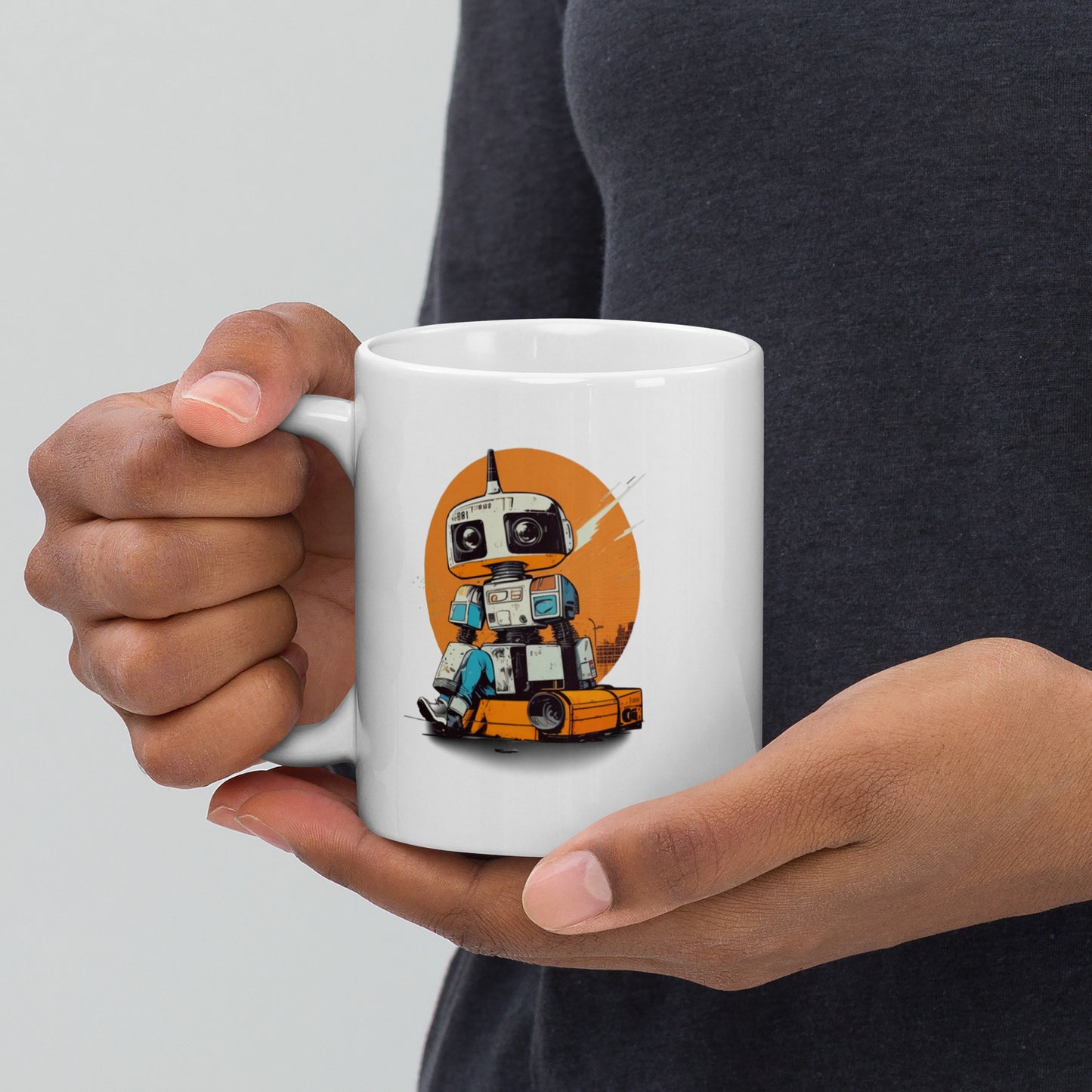 Mug (white)/Retro robot