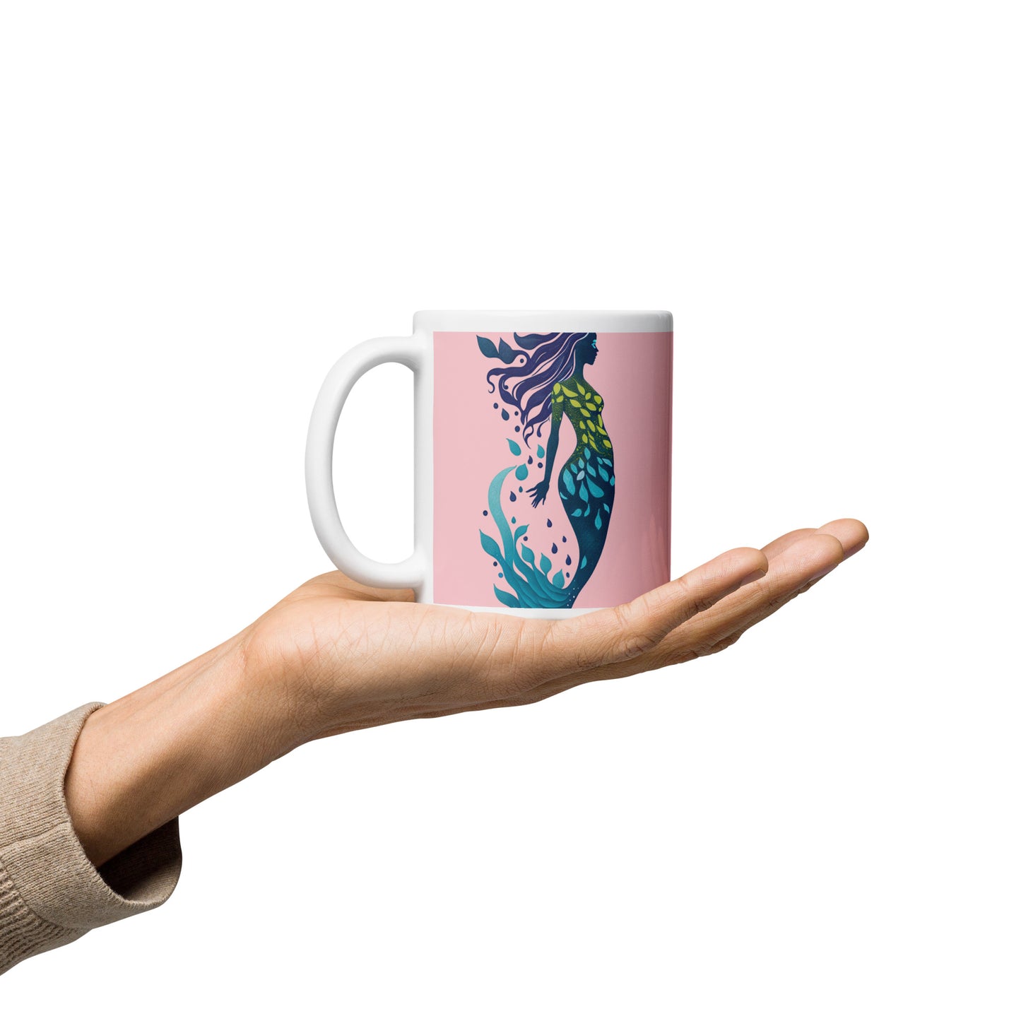 Mug (white)/mermaid/pink