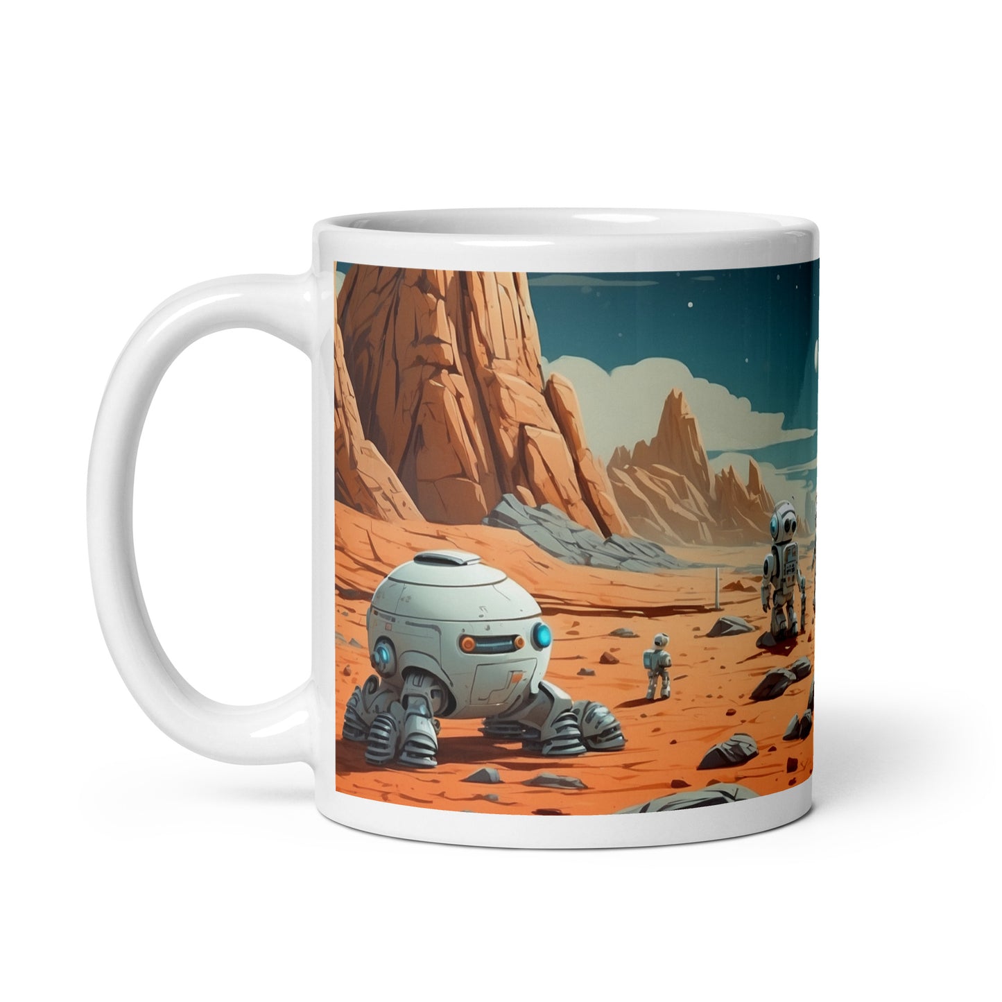 Mug (white)/Robots' exploration of the moon surface