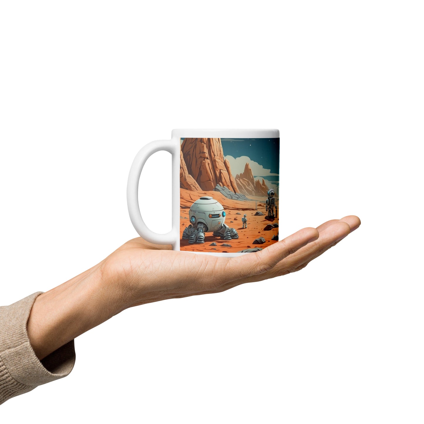 Mug (white)/Robots' exploration of the moon surface