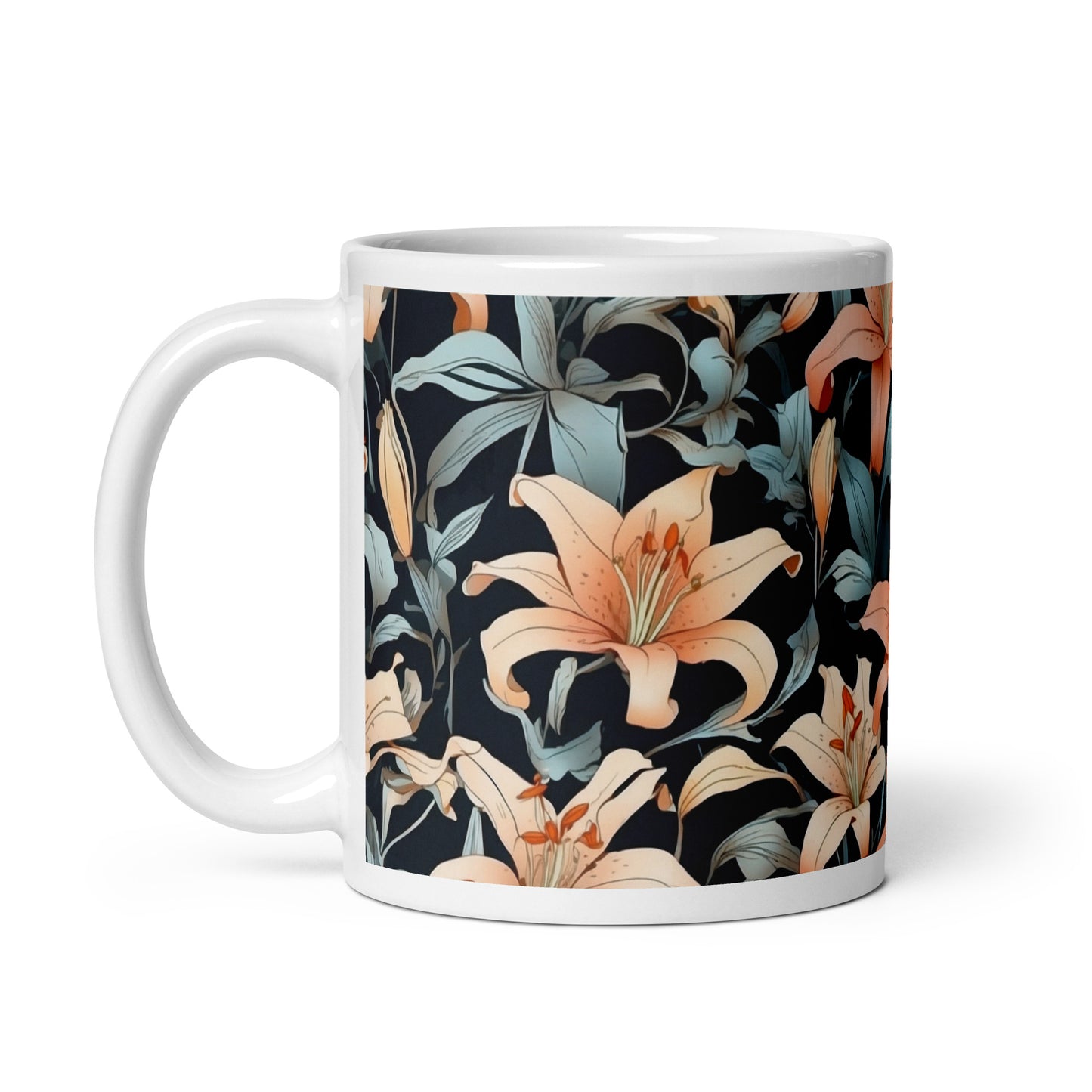 Mug (white)/lily/black