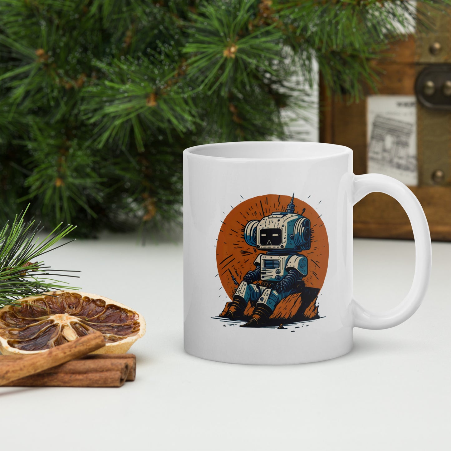 Mug (white)/Retro robot