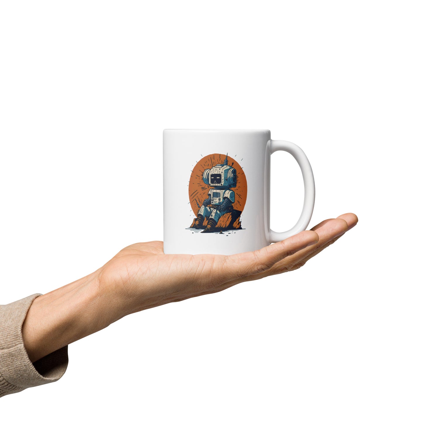 Mug (white)/Retro robot