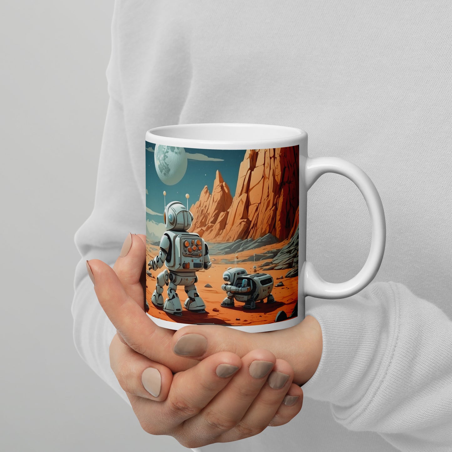 Mug (white)/Robots' exploration of the moon surface