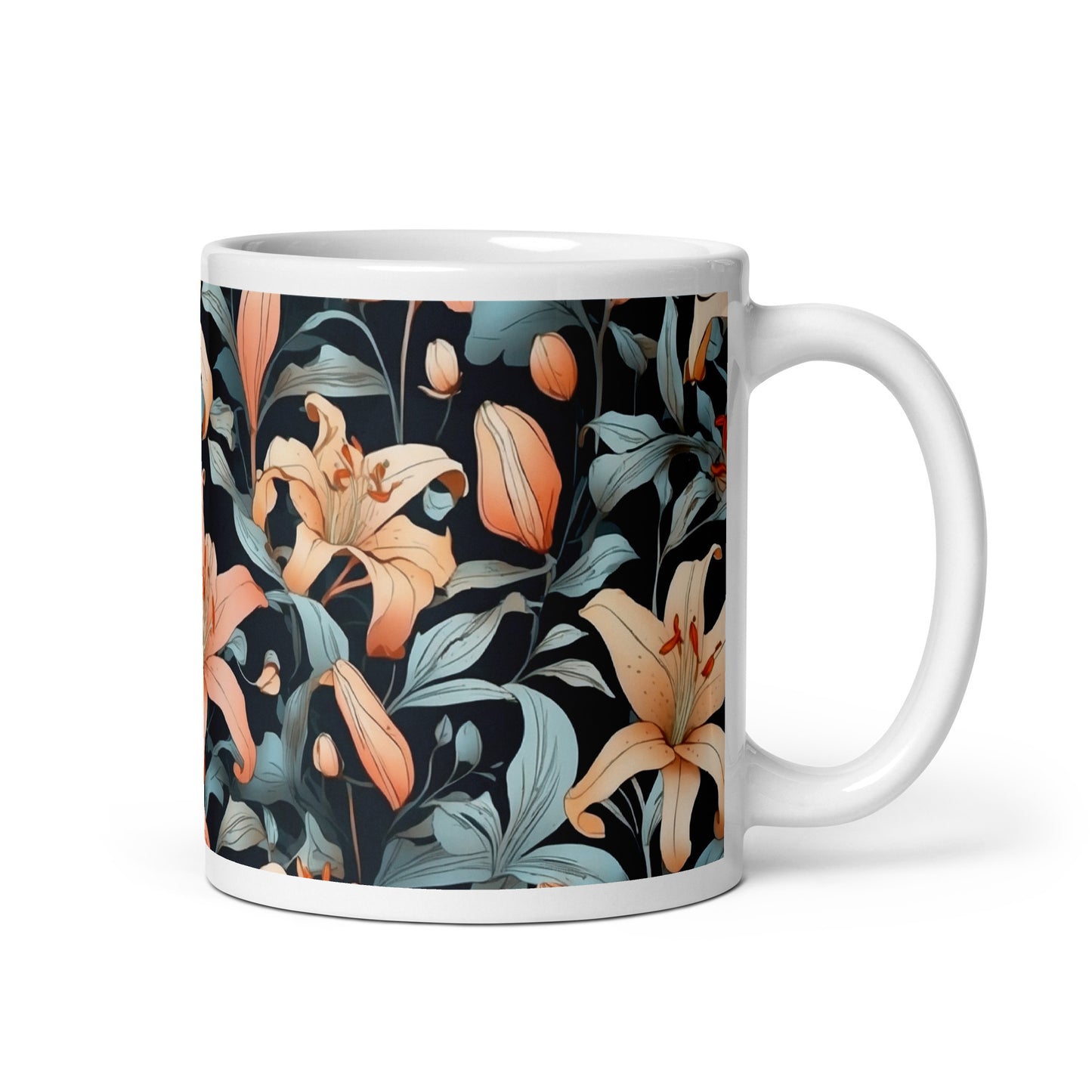 Mug (white)/lily/black