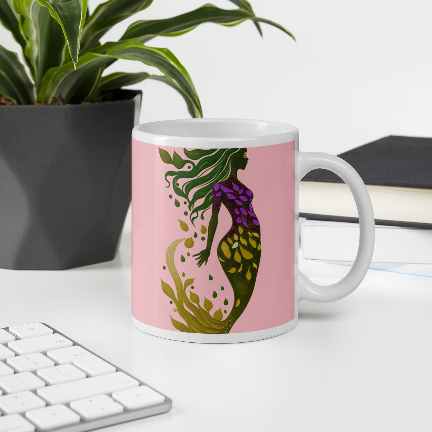 Mug (white)/mermaid/pink