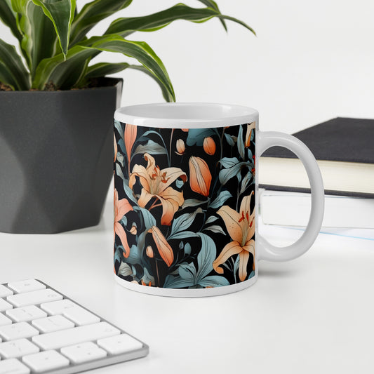 Mug (white)/lily/black